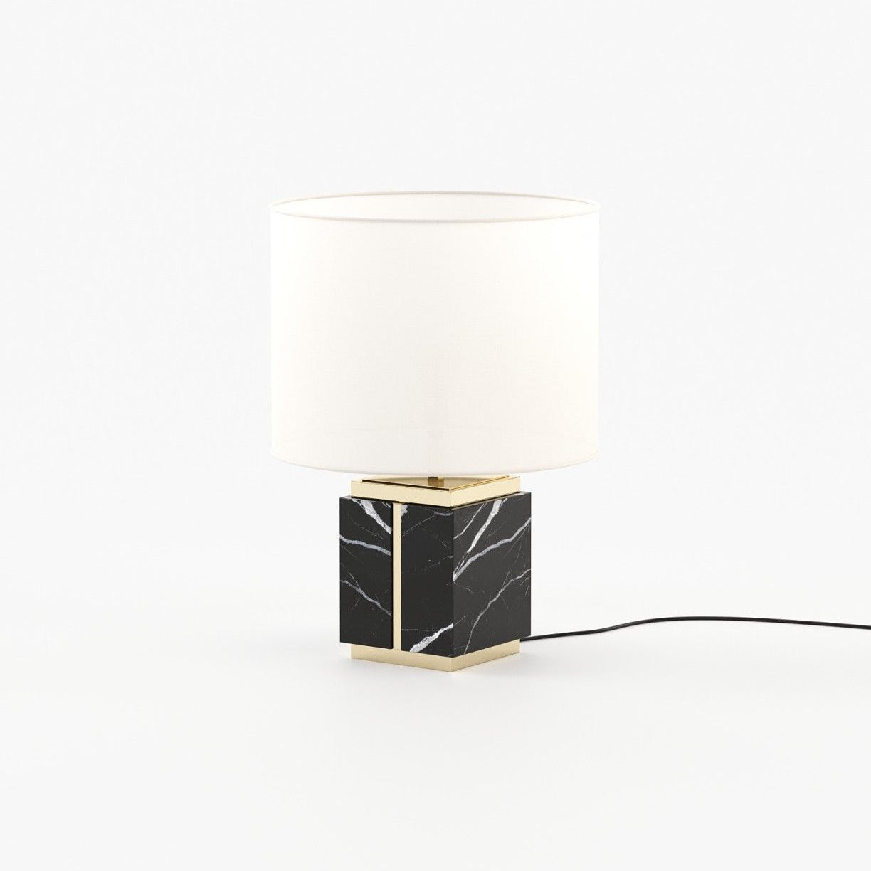 Laskasas LITTLE Table & Desk Lamp Nero Marquina Polished Marble - Araco Interiors