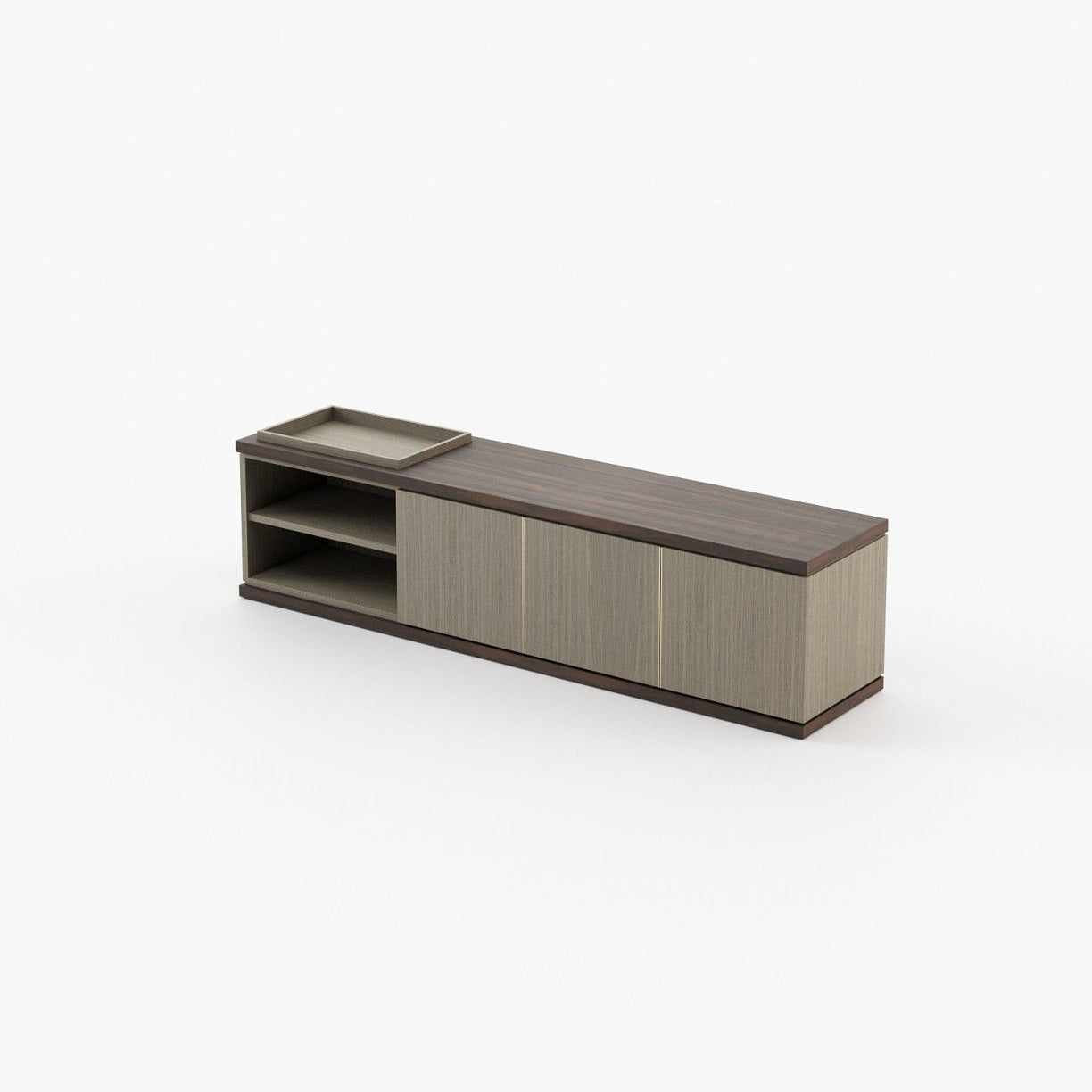 Laskasas LORA Media Unit Aged Oak Veneer Matte - Araco Interiors