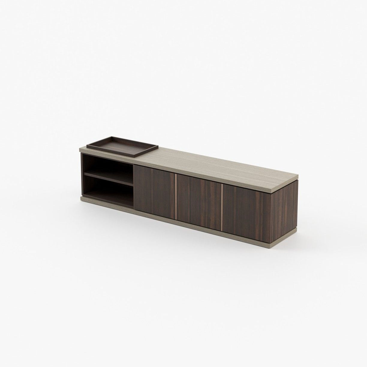 Laskasas LORA Media Unit Smoked Eucalyptus Veneer Matte - Araco Interiors