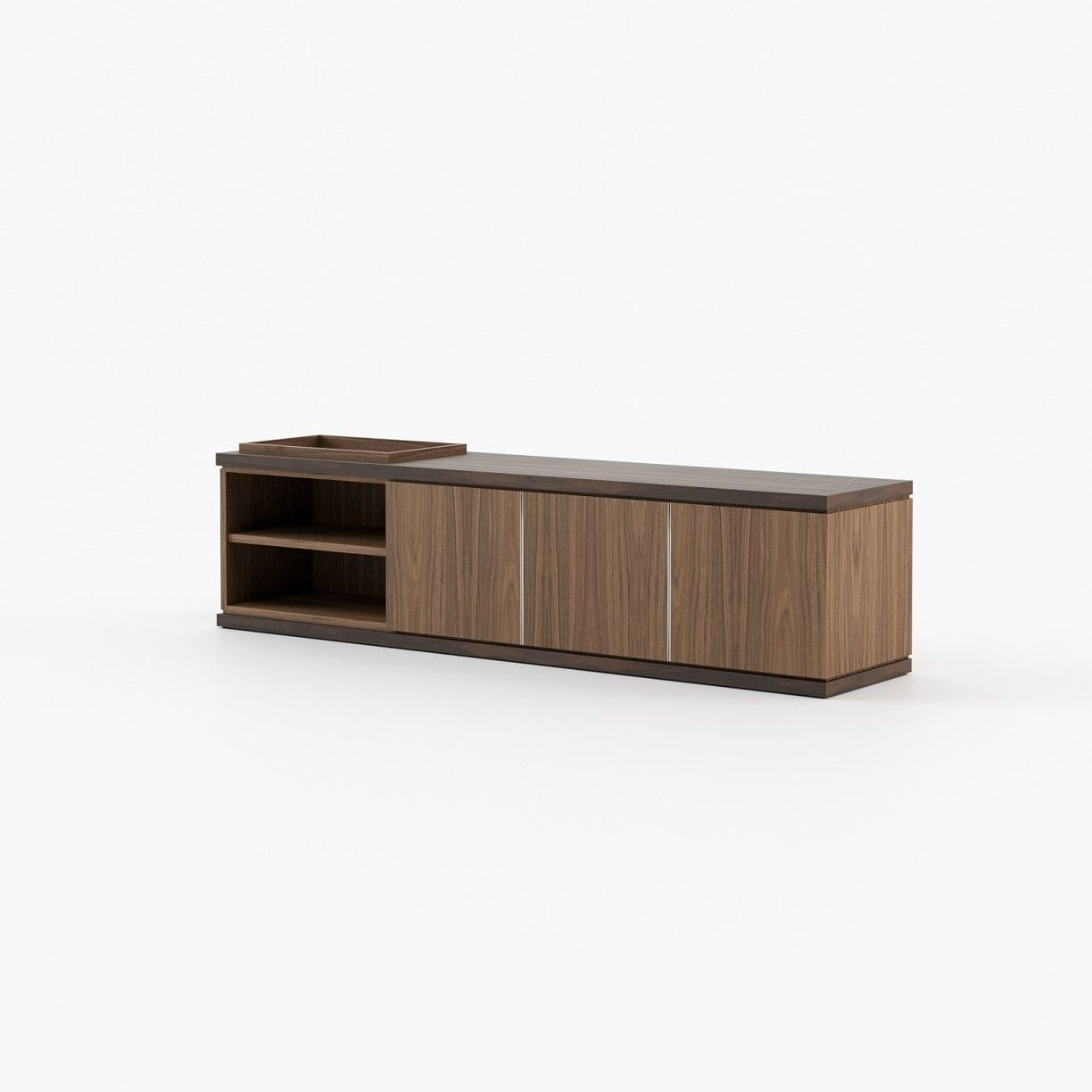Laskasas LORA Media Unit Walnut Veneer Matte - Araco Interiors