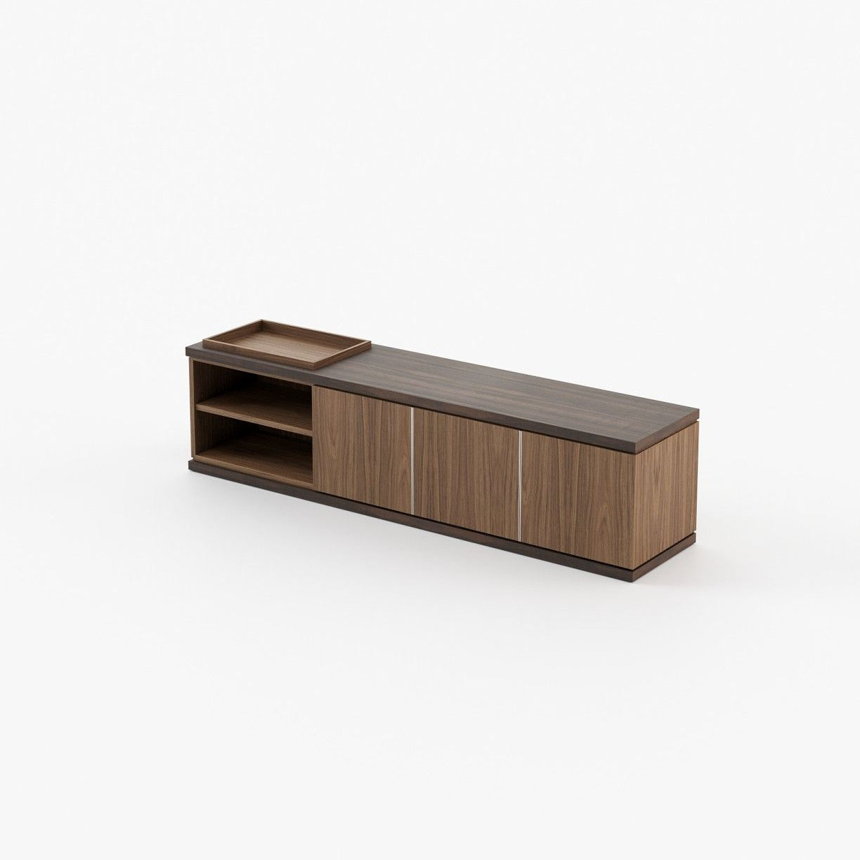 Laskasas LORA Media Unit Walnut Veneer Matte - Araco Interiors