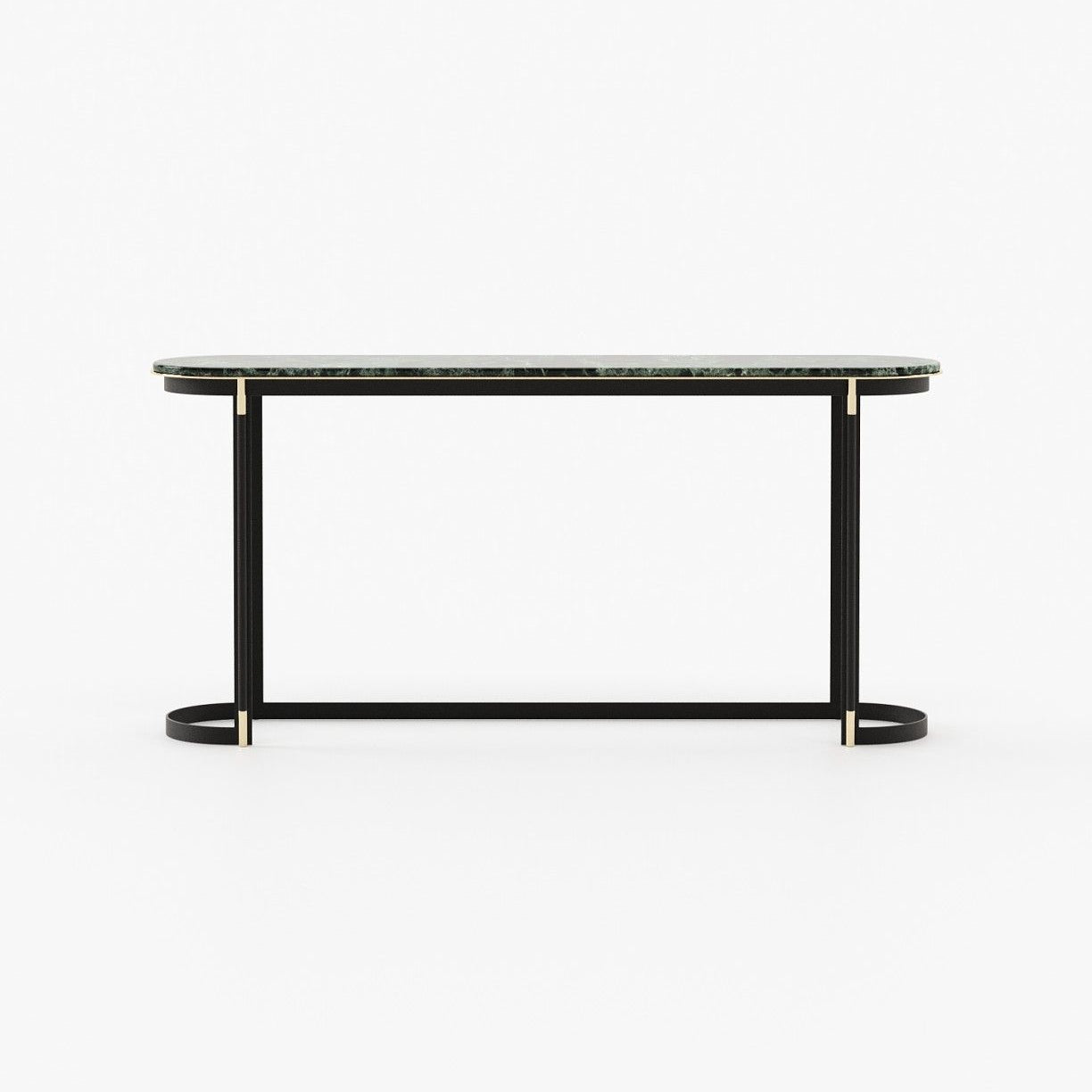 Laskasas LYSSA Console Table Verde Issorie Polished Marble - Araco Interiors