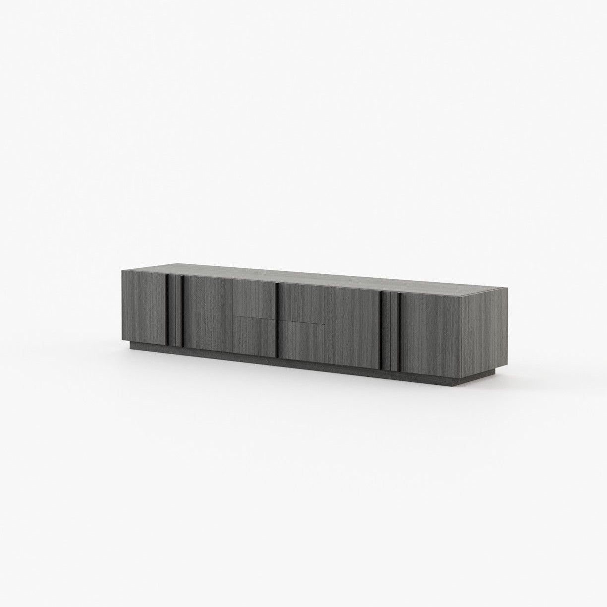 Laskasas MACAU Media Unit Grey Eucalyptus Veneer Matte - Araco Interiors
