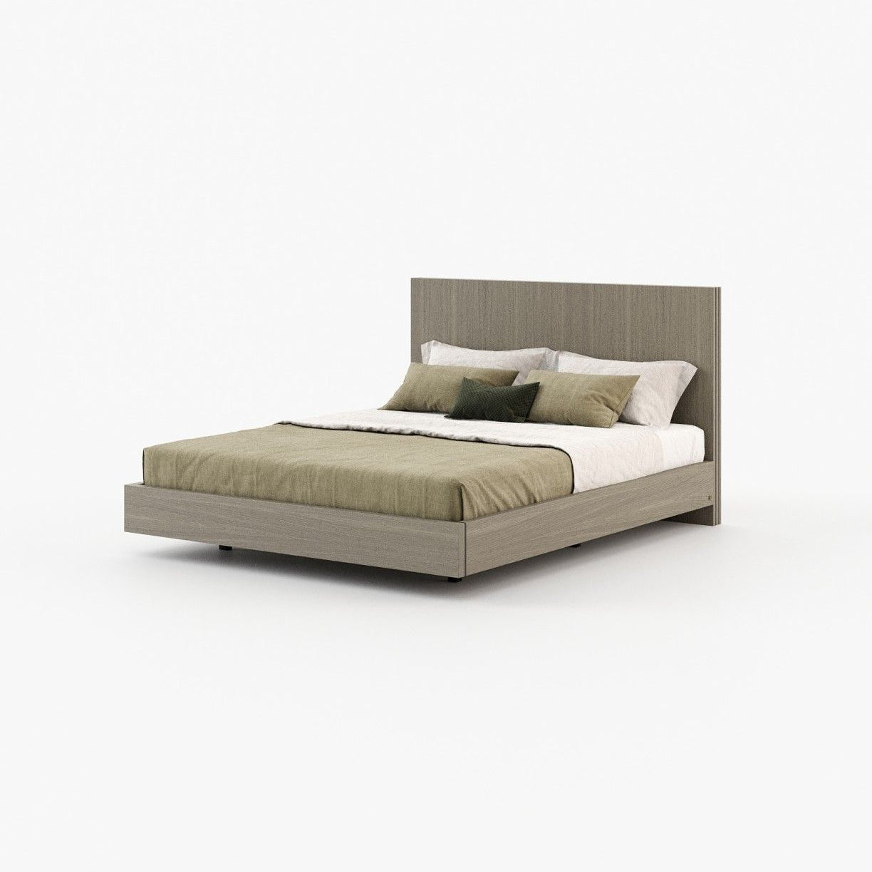 Laskasas MAIA Bed & Headboard Aged Oak Veneer Matte - Araco Interiors
