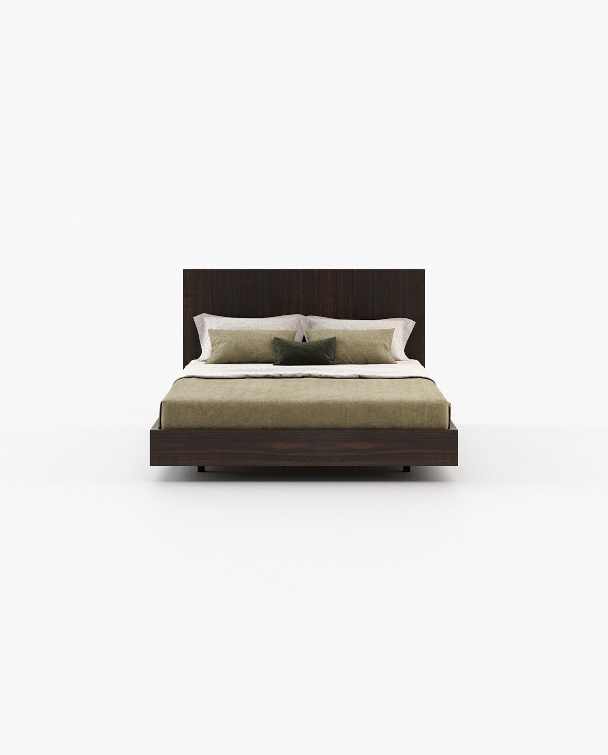Laskasas MAIA Bed & Headboard Smoked Eucalyptus Veneer Matte - Araco Interiors