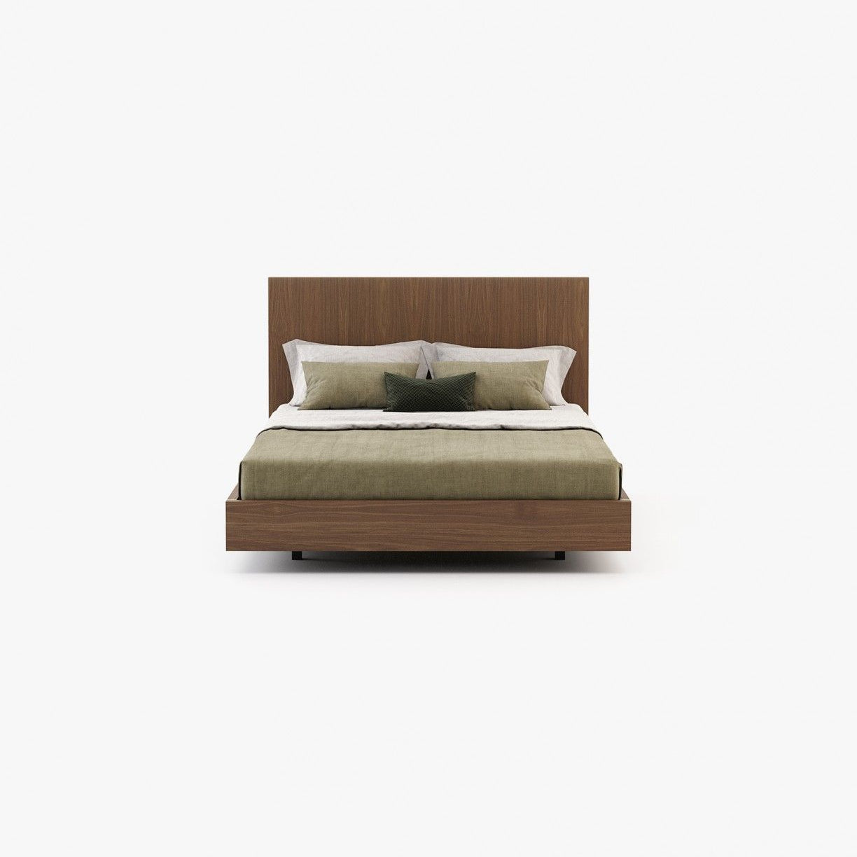 Laskasas MAIA Bed & Headboard Walnut Veneer Matte - Araco Interiors