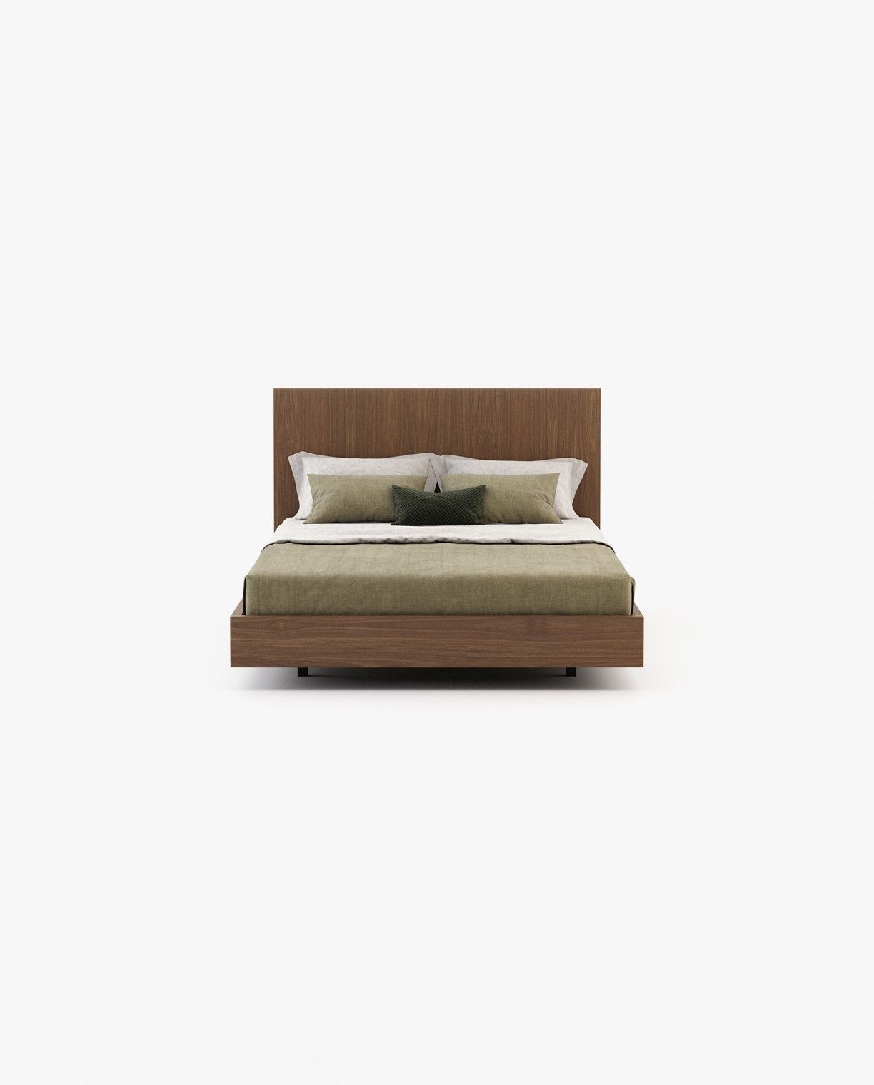 Laskasas MAIA Bed & Headboard Walnut Veneer Matte - Araco Interiors