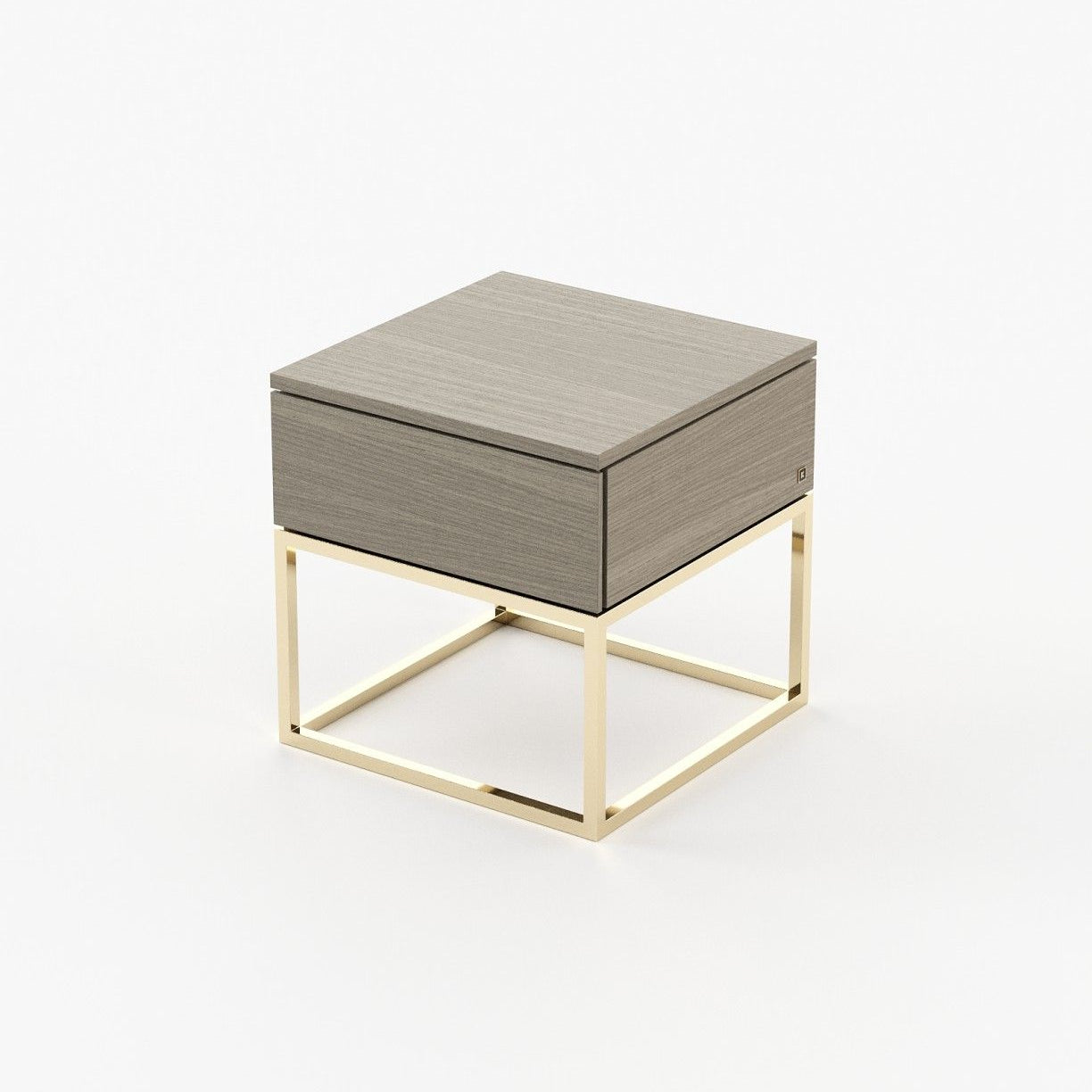Laskasas MALÉ Bedside Cabinet & Table Aged Oak Veneer Matte - Araco Interiors