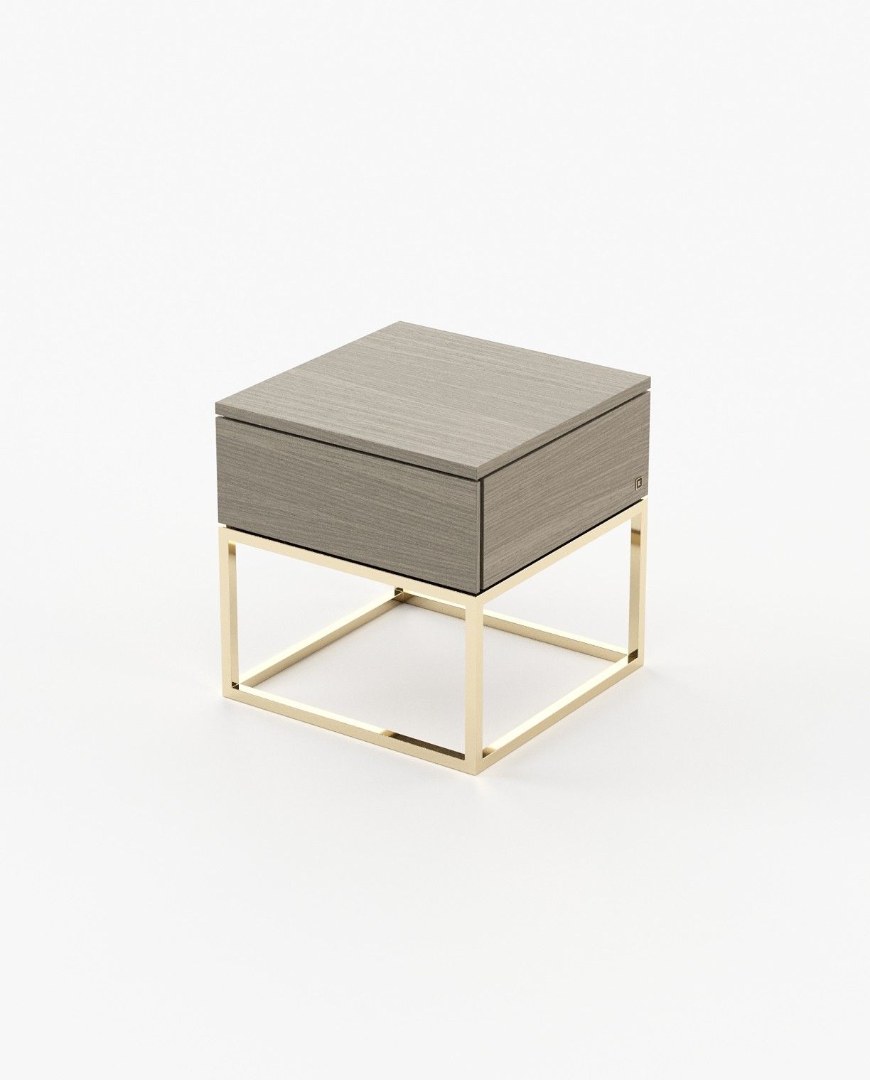 Laskasas MALÉ Bedside Cabinet & Table Aged Oak Veneer Matte - Araco Interiors