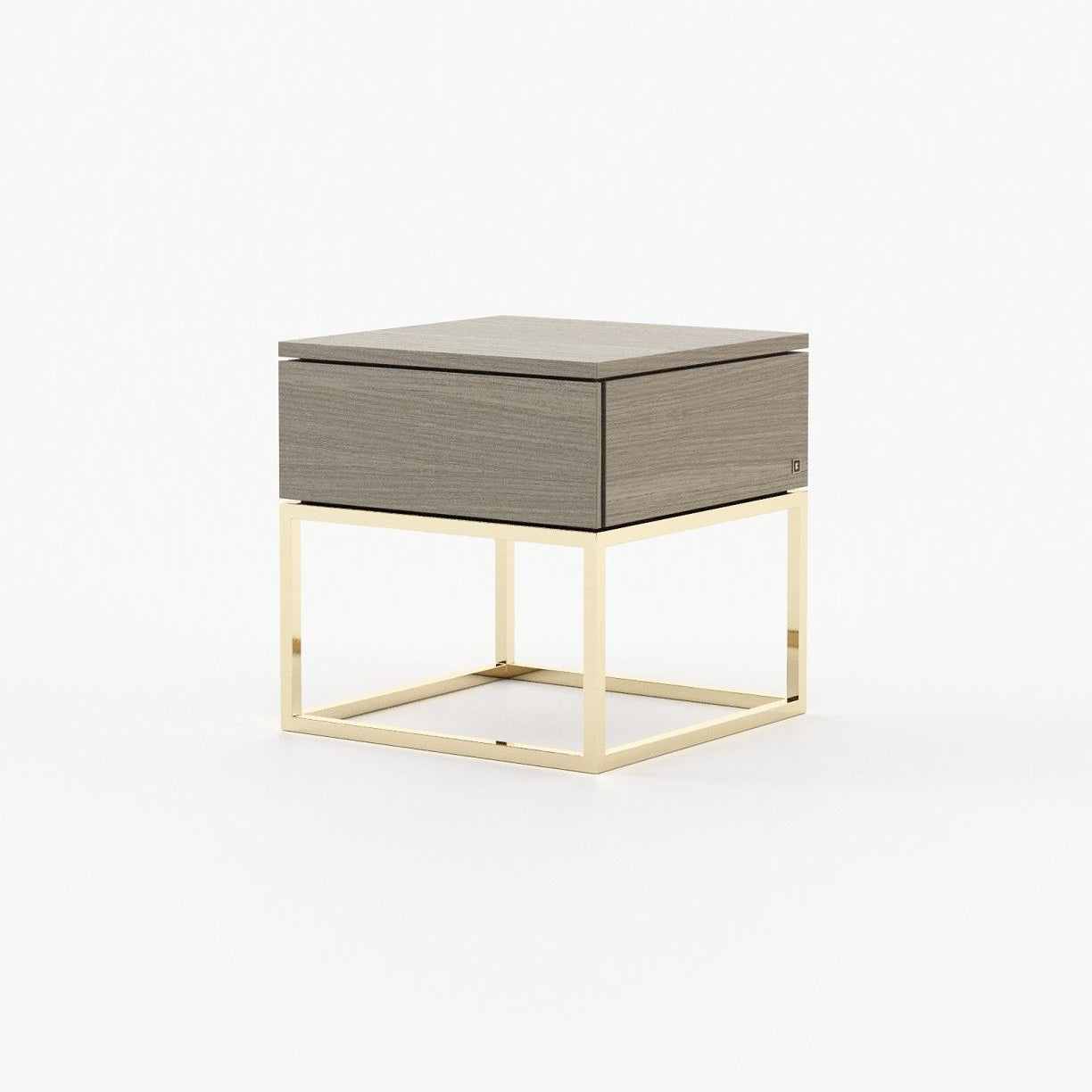 Laskasas MALÉ Bedside Cabinet & Table Aged Oak Veneer Matte - Araco Interiors