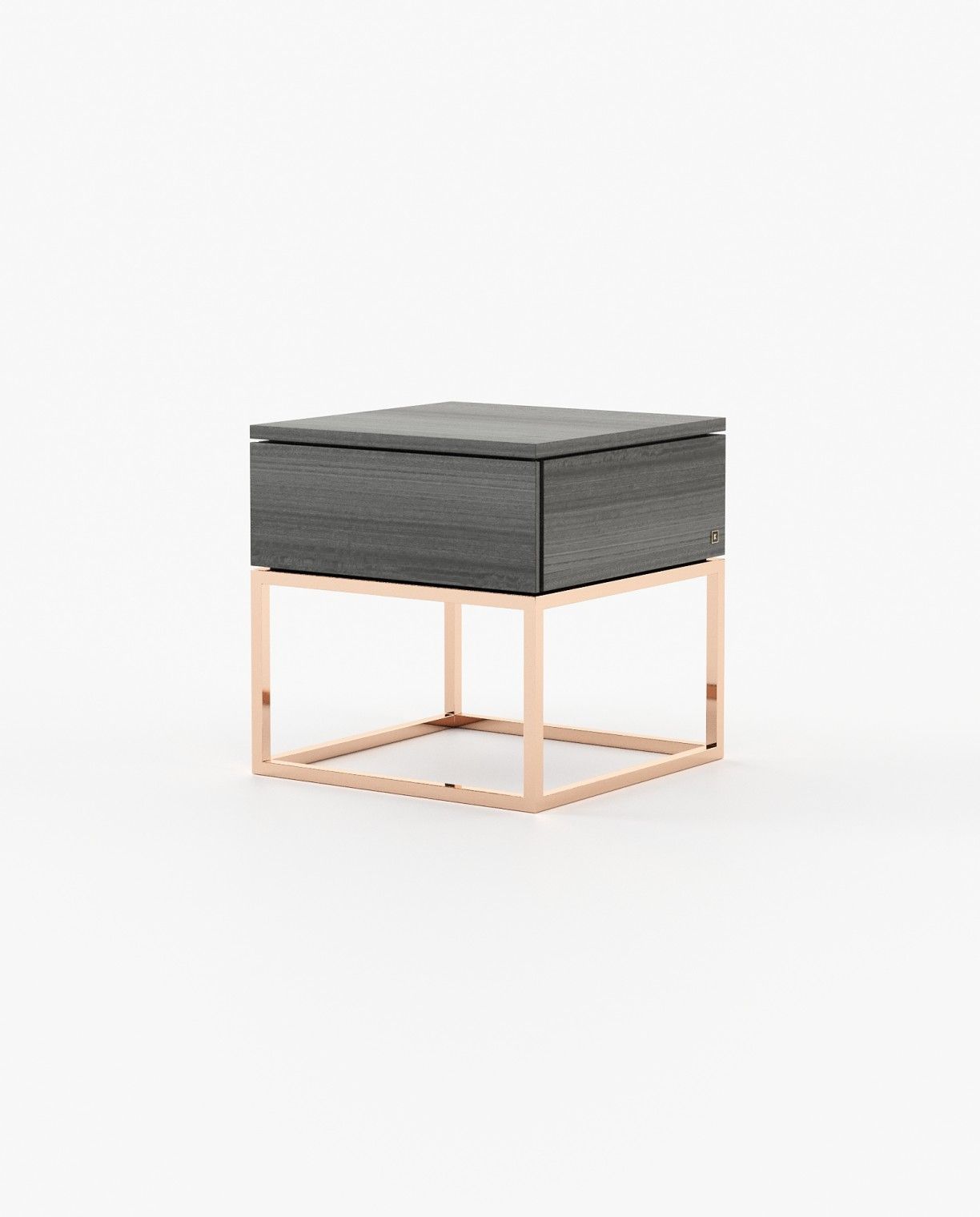 Laskasas MALÉ Bedside Cabinet & Table Grey Eucalyptus Veneer Matte - Araco Interiors