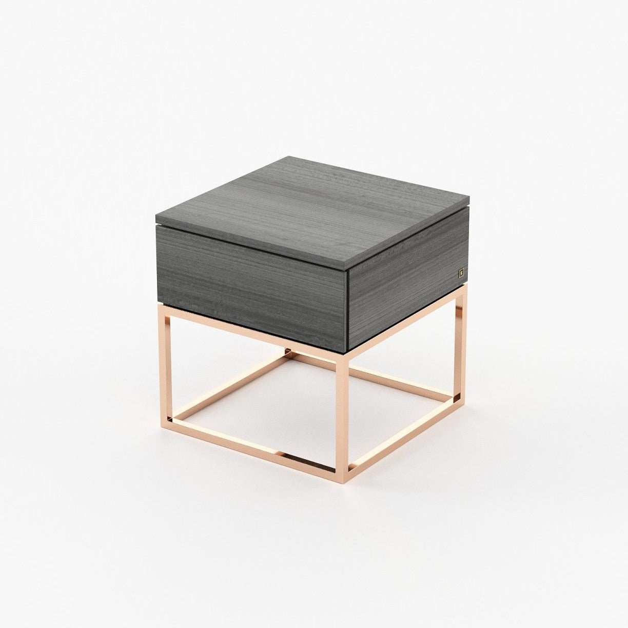 Laskasas MALÉ Bedside Cabinet & Table Grey Eucalyptus Veneer Matte - Araco Interiors