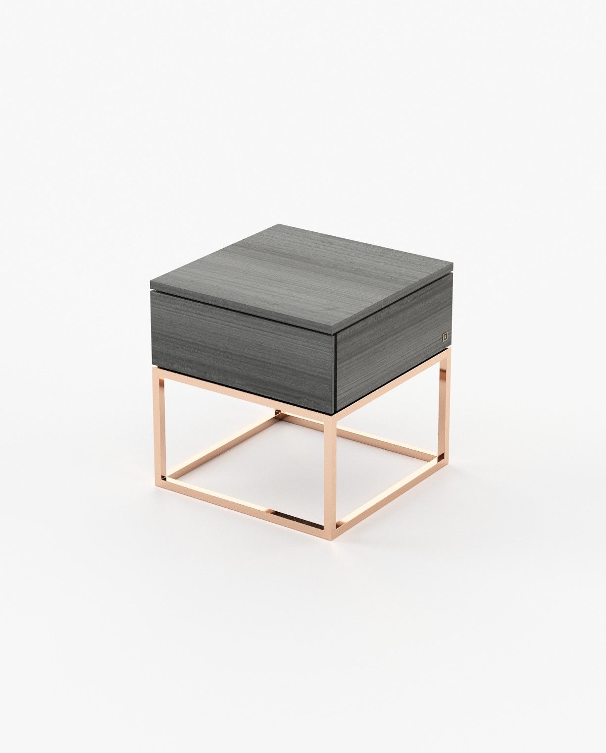 Laskasas MALÉ Bedside Cabinet & Table Grey Eucalyptus Veneer Matte - Araco Interiors