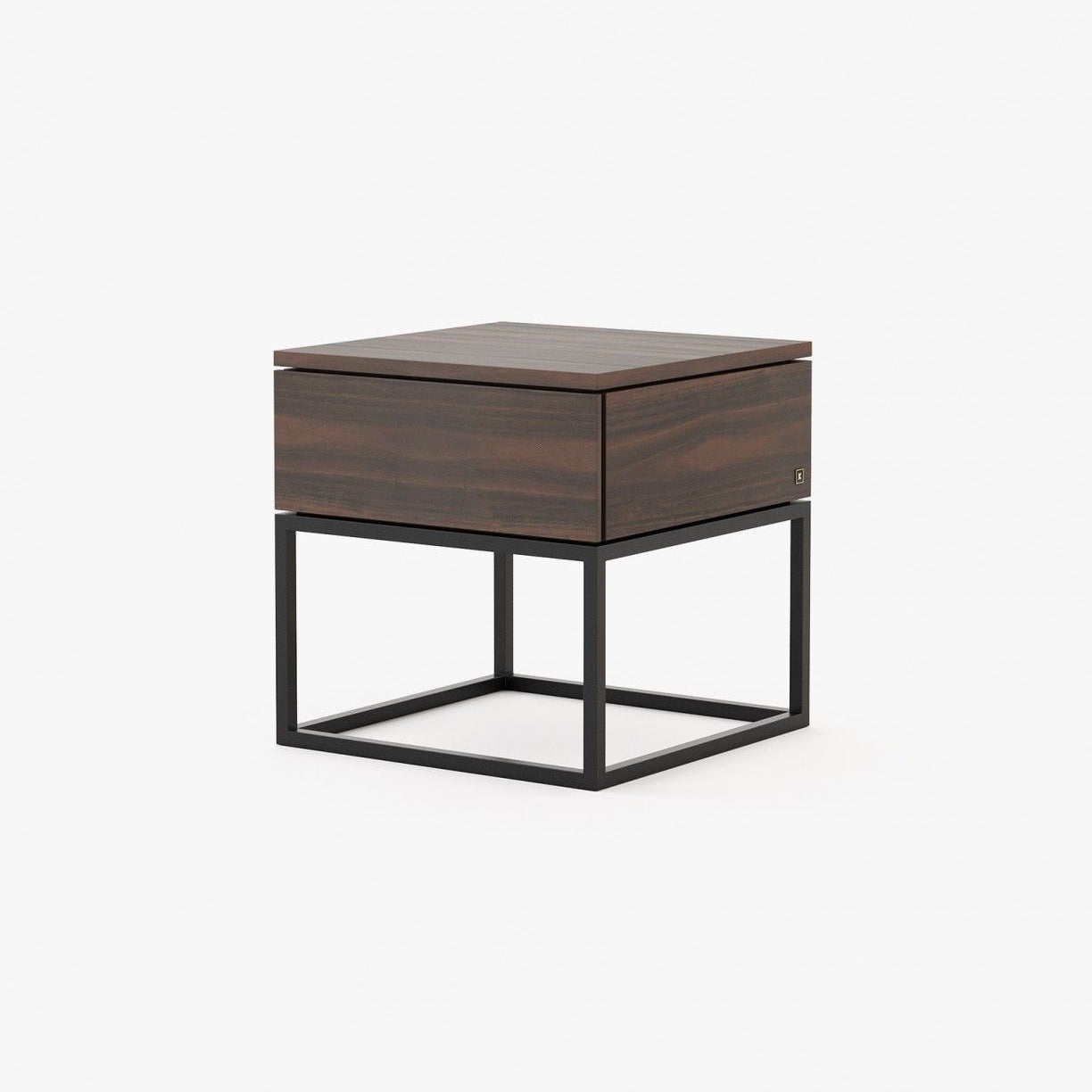 Laskasas MALÉ Bedside Cabinet & Table Smoked Eucalyptus Veneer Matte - Araco Interiors