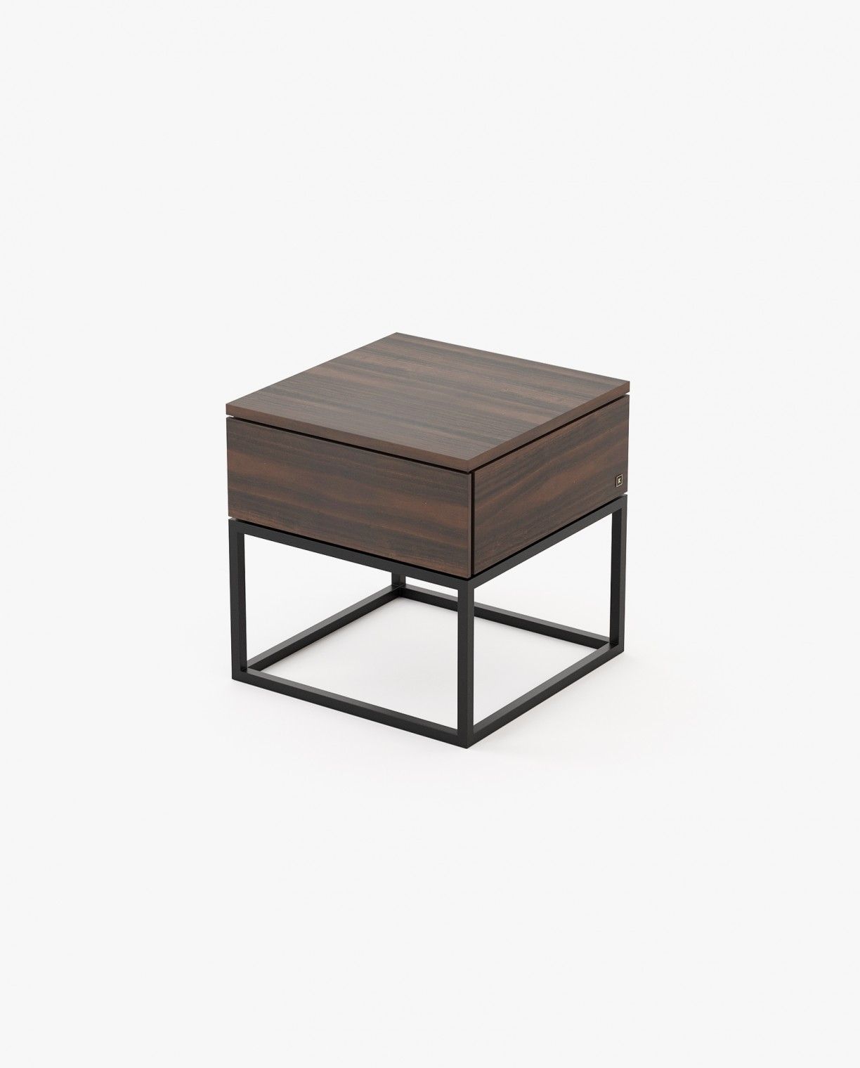 Laskasas MALÉ Bedside Cabinet & Table Smoked Eucalyptus Veneer Matte - Araco Interiors