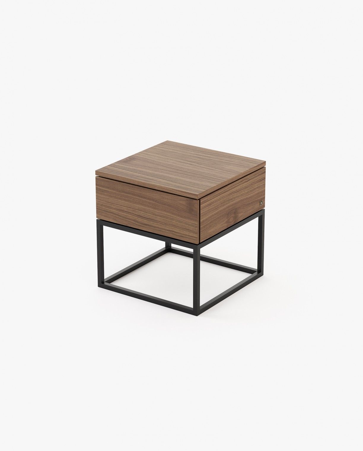 Laskasas MALÉ Bedside Cabinet & Table Walnut Veneer Matte - Araco Interiors