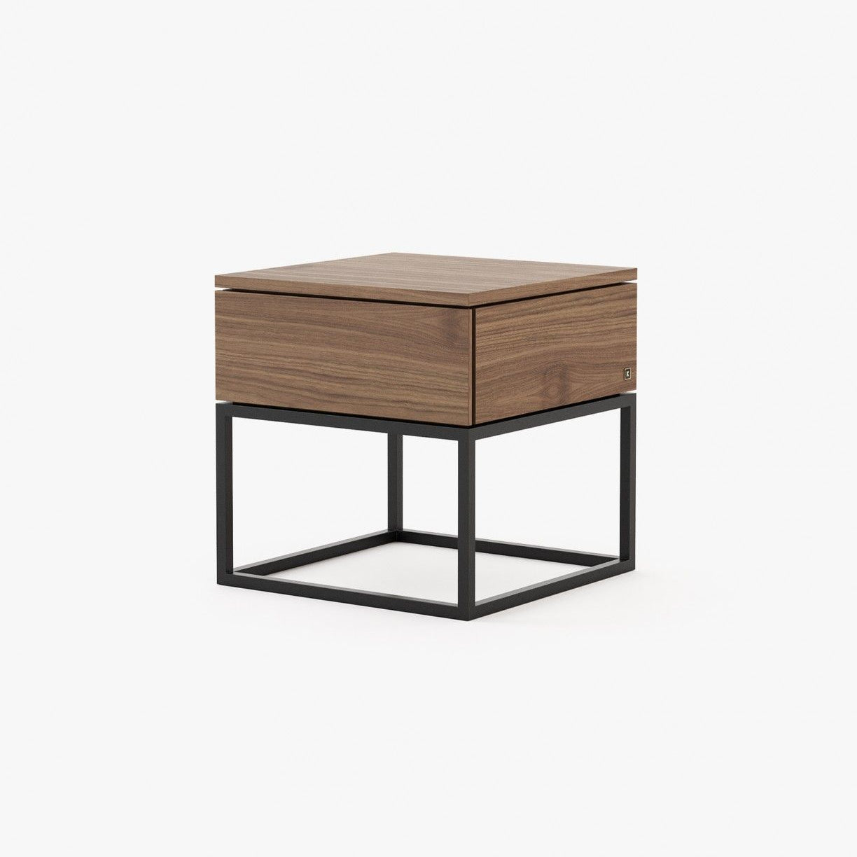 Laskasas MALÉ Bedside Cabinet & Table Walnut Veneer Matte - Araco Interiors