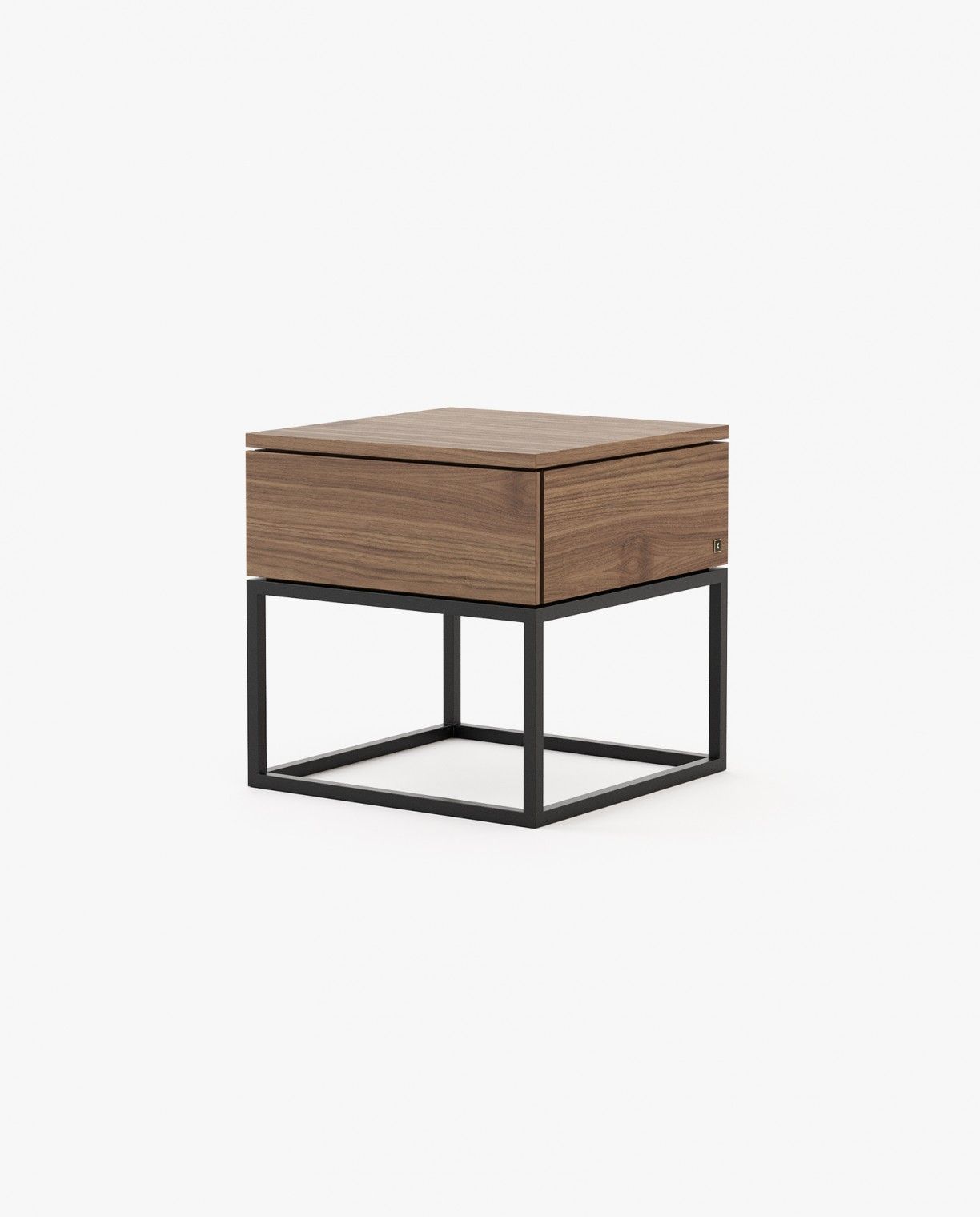Laskasas MALÉ Bedside Cabinet & Table Walnut Veneer Matte - Araco Interiors