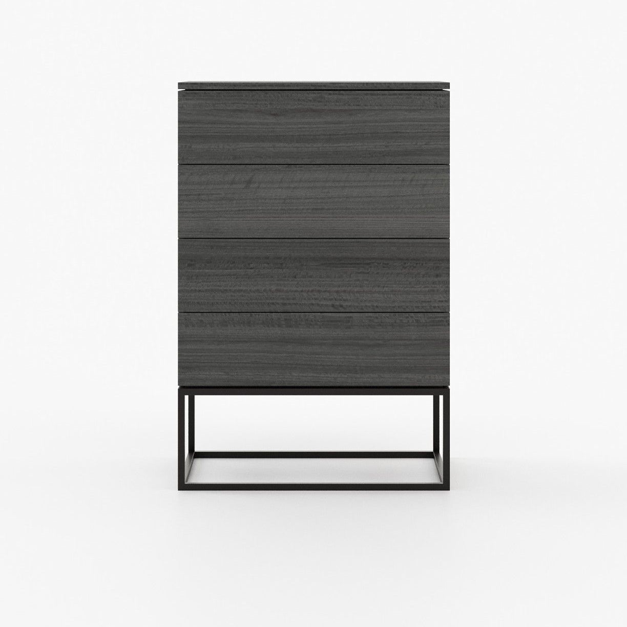 Laskasas MALE Tallboy Chest of Drawers Grey Eucalyptus Veneer Matte - Araco Interiors