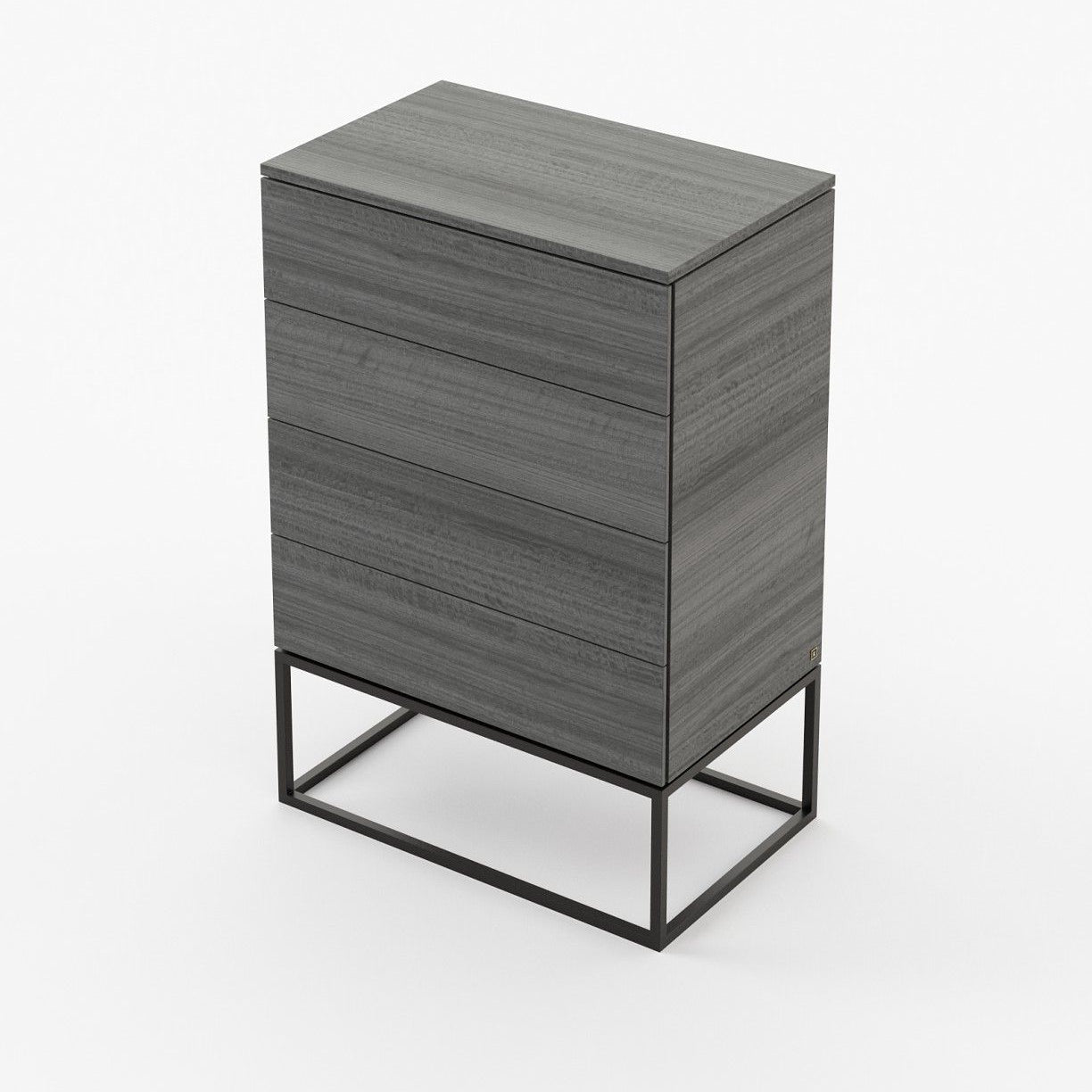 Laskasas MALE Tallboy Chest of Drawers Grey Eucalyptus Veneer Matte - Araco Interiors