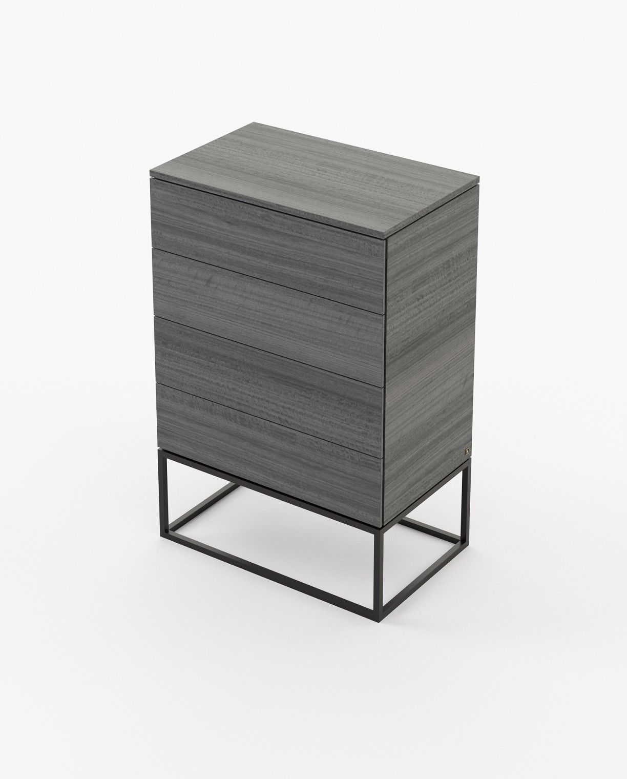 Laskasas MALE Tallboy Chest of Drawers Grey Eucalyptus Veneer Matte - Araco Interiors