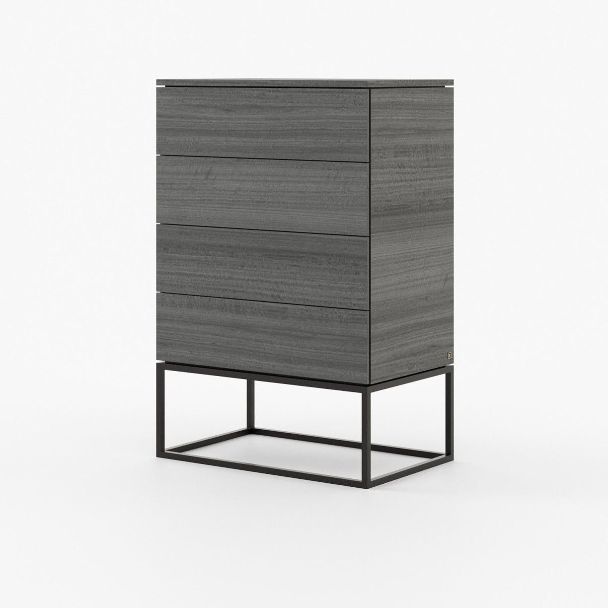 Laskasas MALE Tallboy Chest of Drawers Grey Eucalyptus Veneer Matte - Araco Interiors