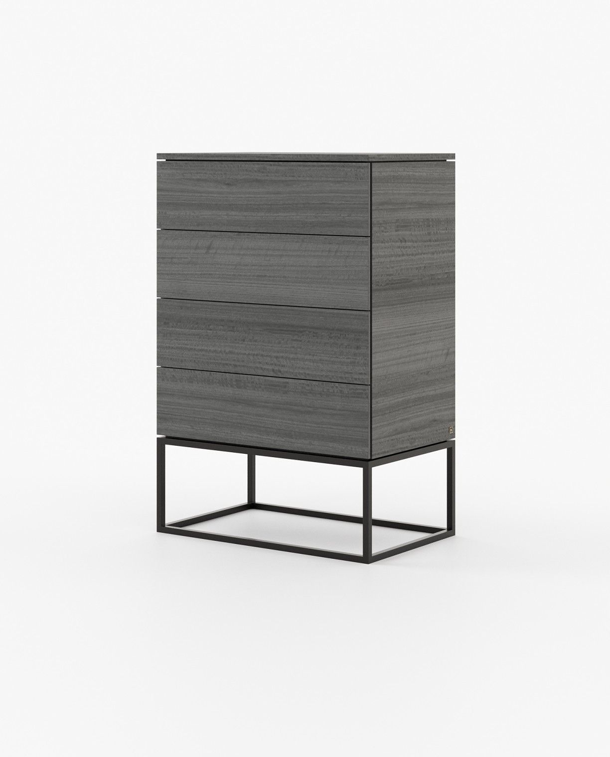 Laskasas MALE Tallboy Chest of Drawers Grey Eucalyptus Veneer Matte - Araco Interiors