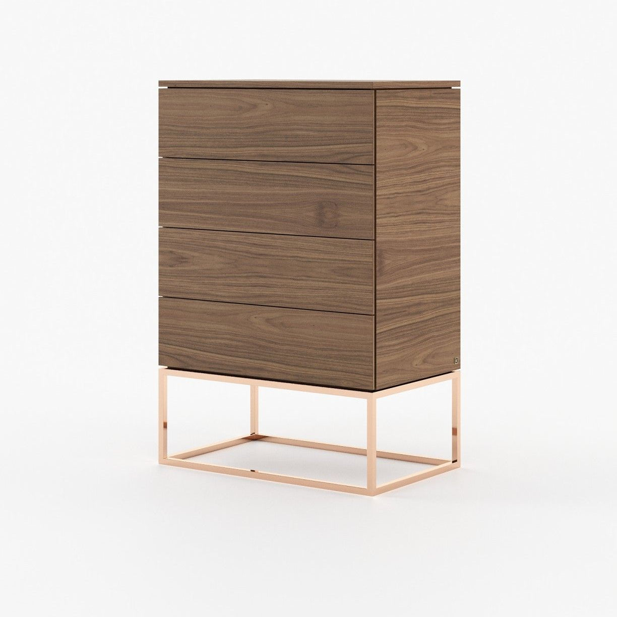 Laskasas MALE Tallboy Chest of Drawers Walnut Veneer Matte - Araco Interiors