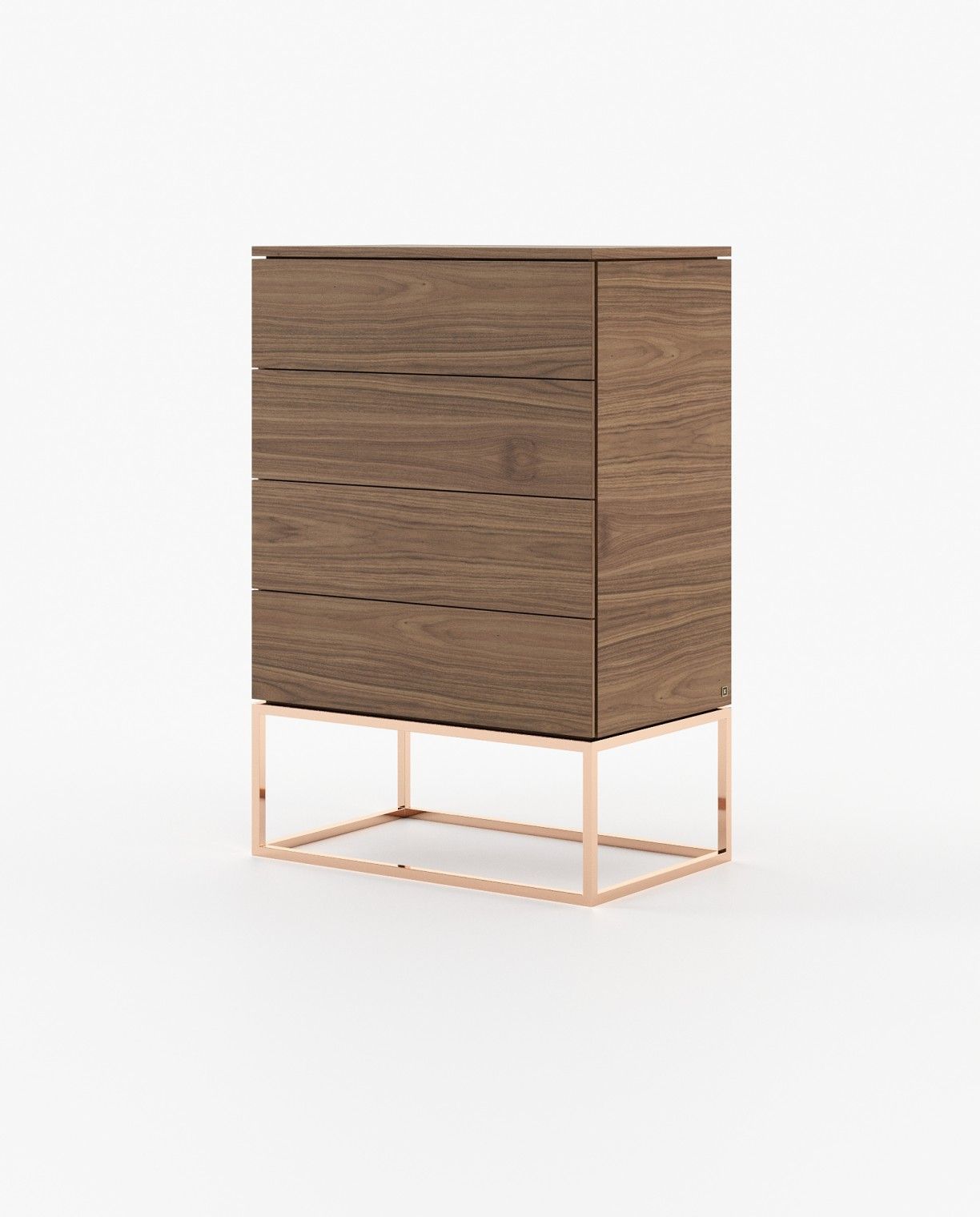 Laskasas MALE Tallboy Chest of Drawers Walnut Veneer Matte - Araco Interiors