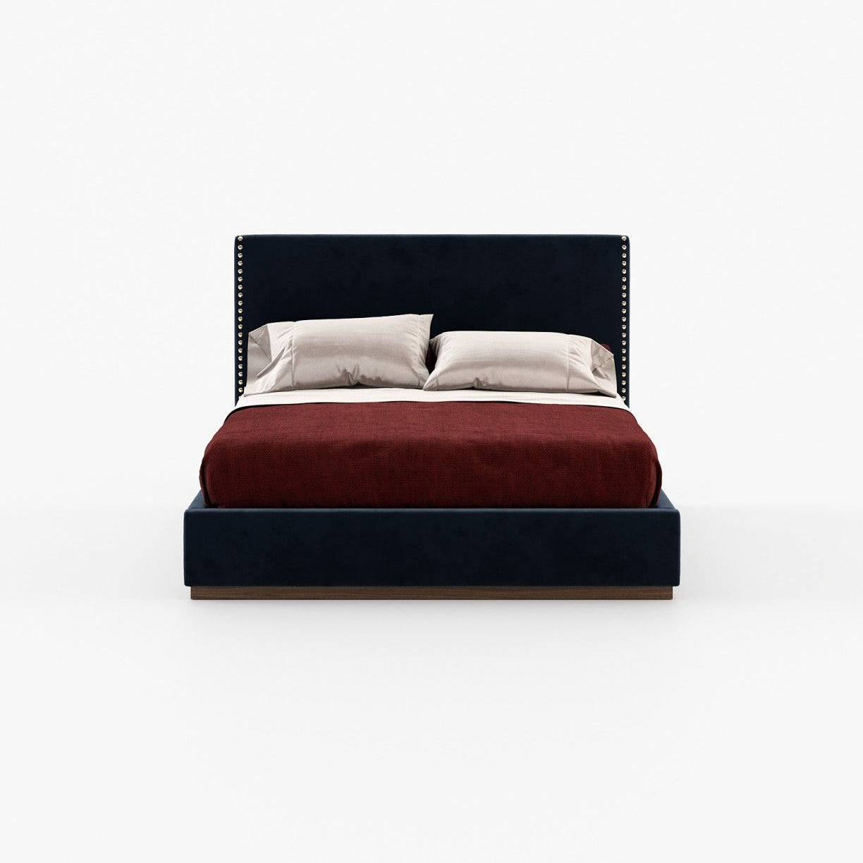 Laskasas MARLIN Bed & Headboard Vienna Deep Blue - Araco Interiors