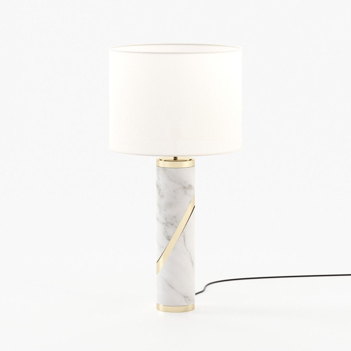 Laskasas MARTIN Table & Desk Lamp Carrara Marble - Araco Interiors