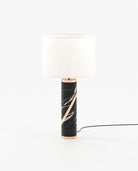 Laskasas MARTIN Table & Desk Lamp Nero Marquina Polished Marble - Araco Interiors