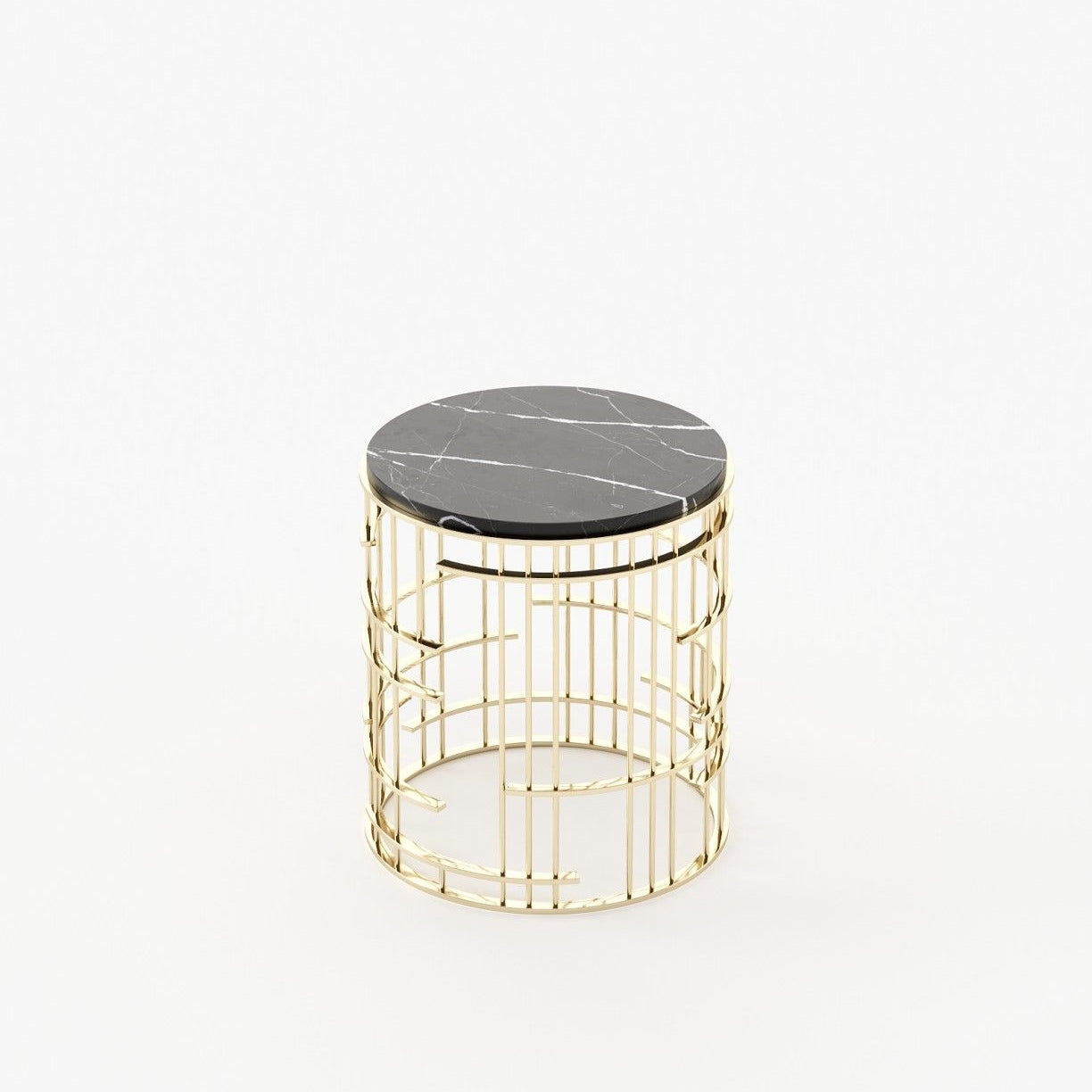 Laskasas MERCY Nest & Side Table Nero Marquina Polished Marble - Araco Interiors