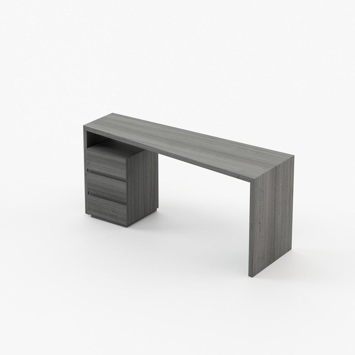 Laskasas MIAMI Desk Grey Eucalyptus Veneer Matte - Araco Interiors