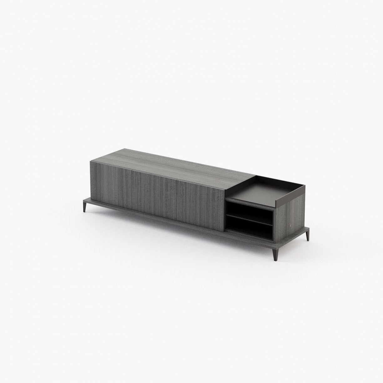 Laskasas MILOS Media Unit Grey Eucalyptus Veneer Matte - Araco Interiors