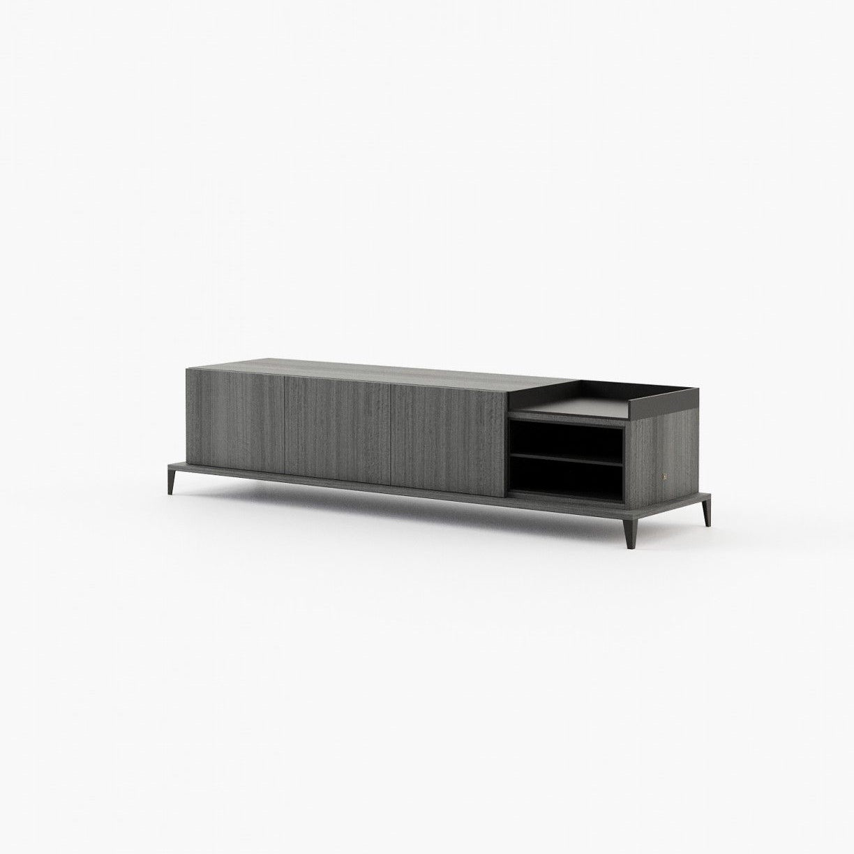 Laskasas MILOS Media Unit Grey Eucalyptus Veneer Matte - Araco Interiors