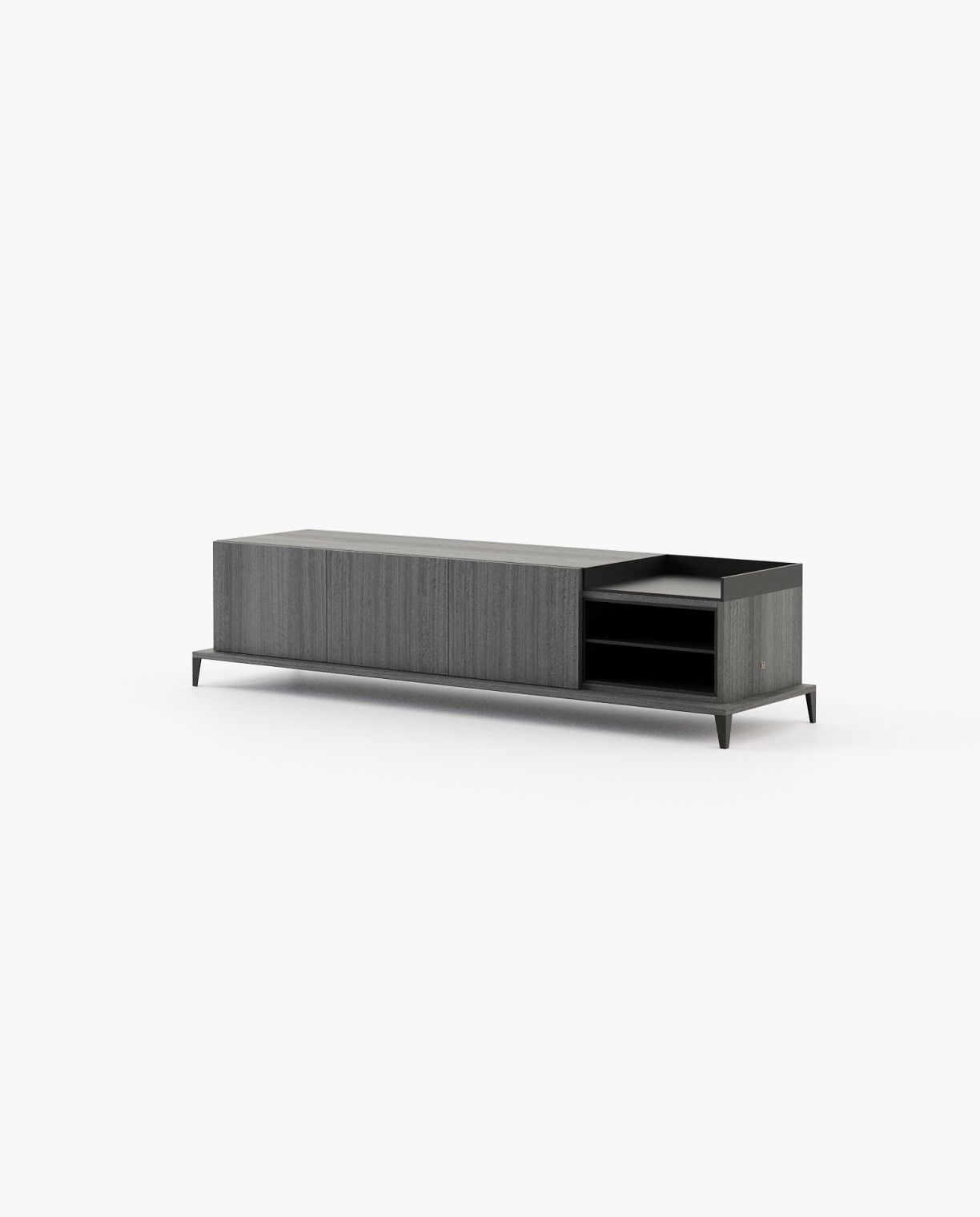 Laskasas MILOS Media Unit Grey Eucalyptus Veneer Matte - Araco Interiors