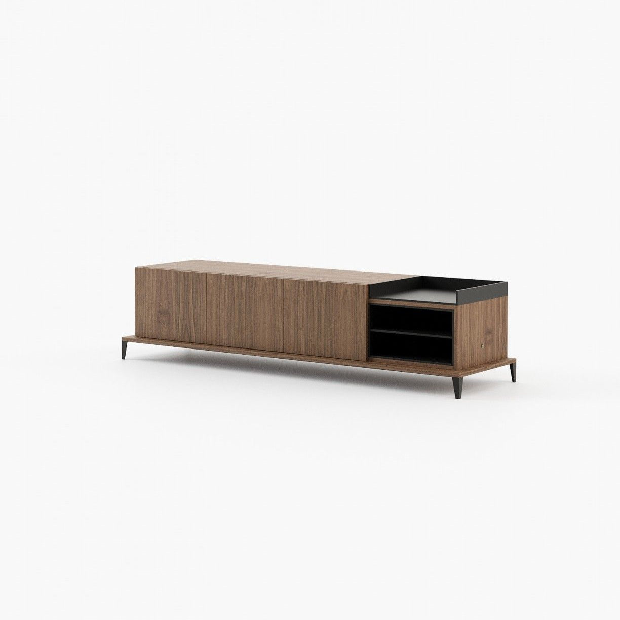 Laskasas MILOS Media Unit Walnut Veneer Matte - Araco Interiors