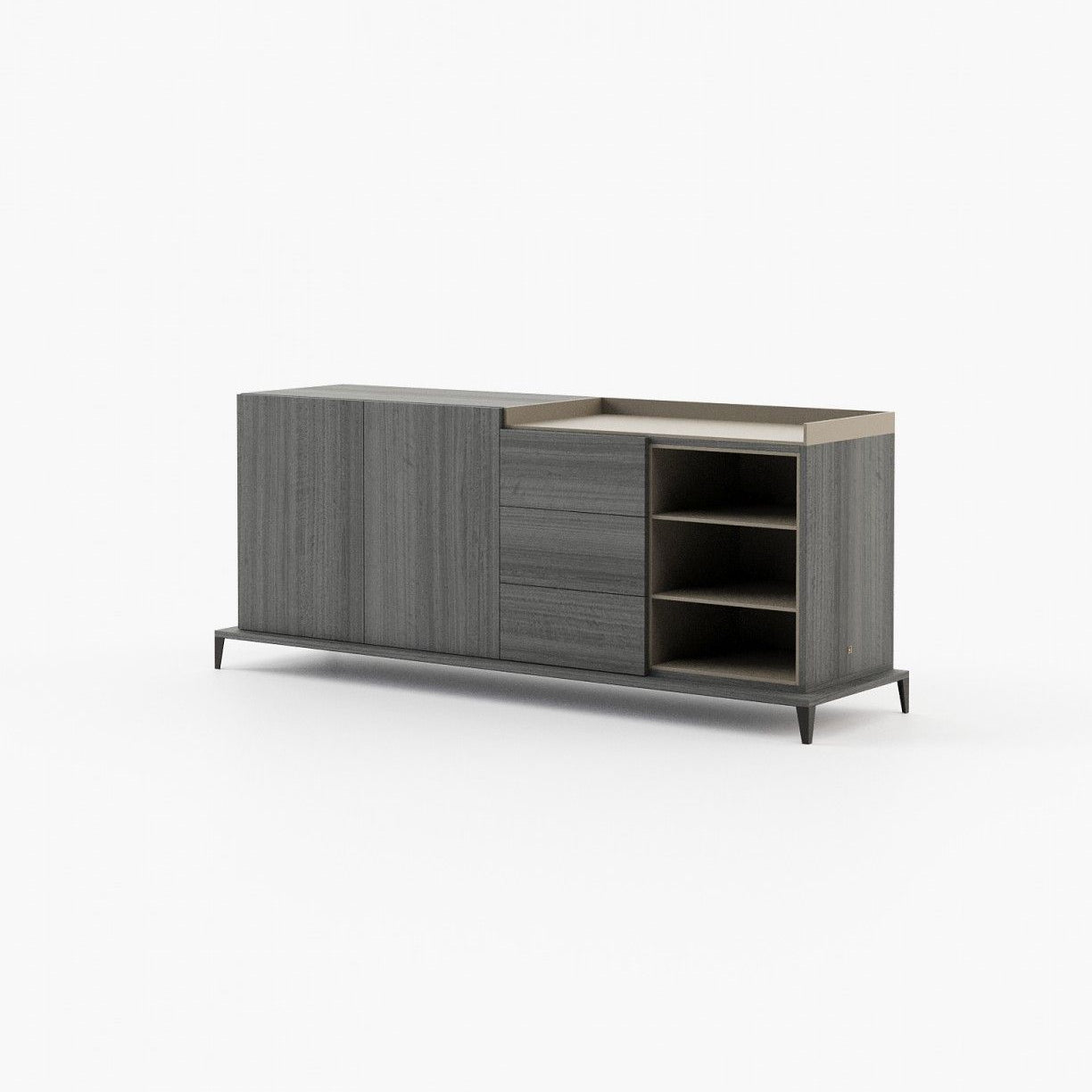 Laskasas MILOS Sideboard Grey Eucalyptus Veneer Matte - Araco Interiors