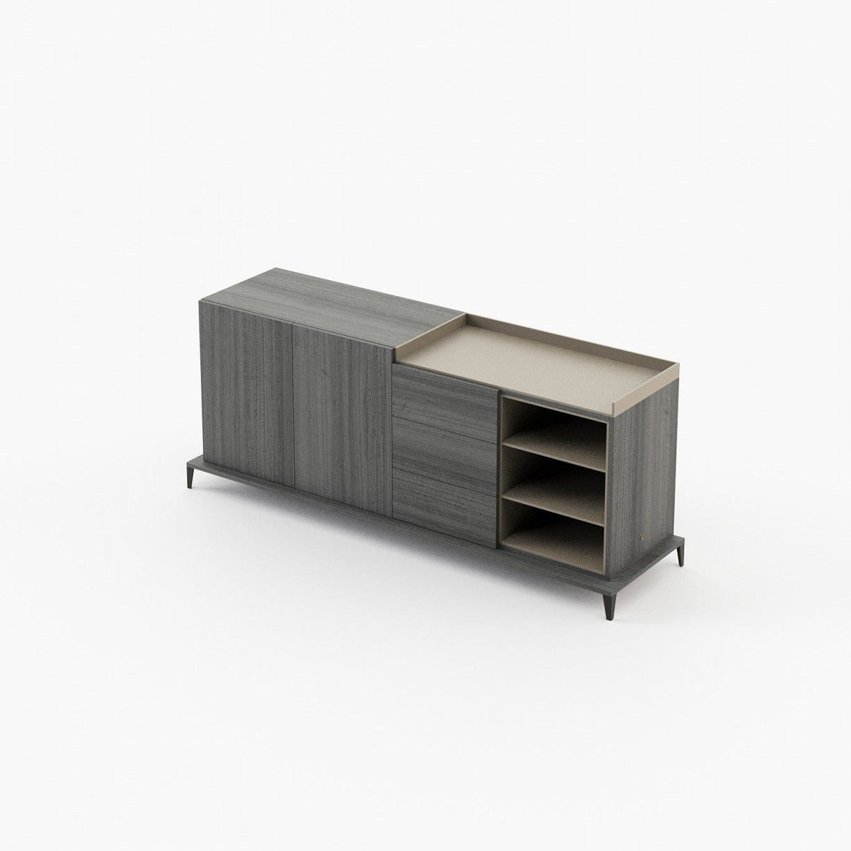 Laskasas MILOS Sideboard Grey Eucalyptus Veneer Matte - Araco Interiors