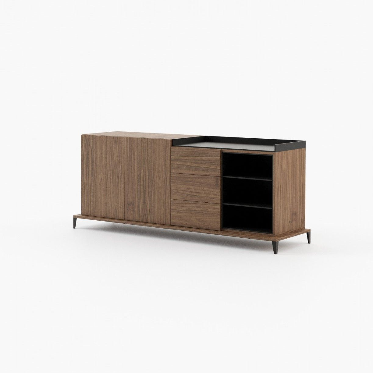 Laskasas MILOS Sideboard Walnut Veneer Matte - Araco Interiors