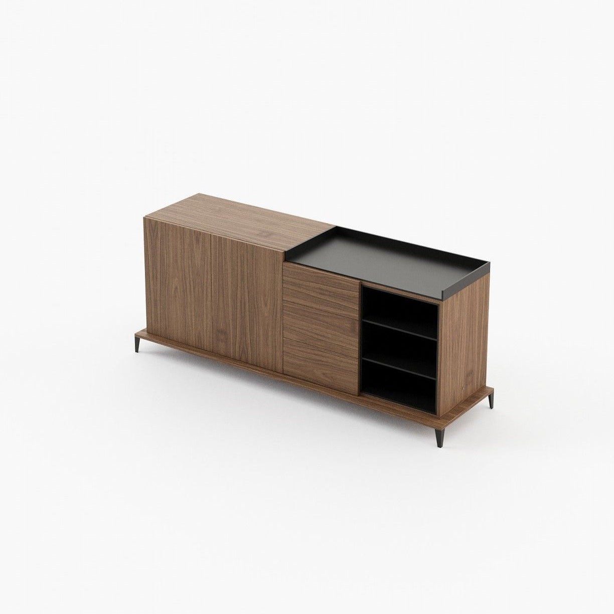 Laskasas MILOS Sideboard Walnut Veneer Matte - Araco Interiors