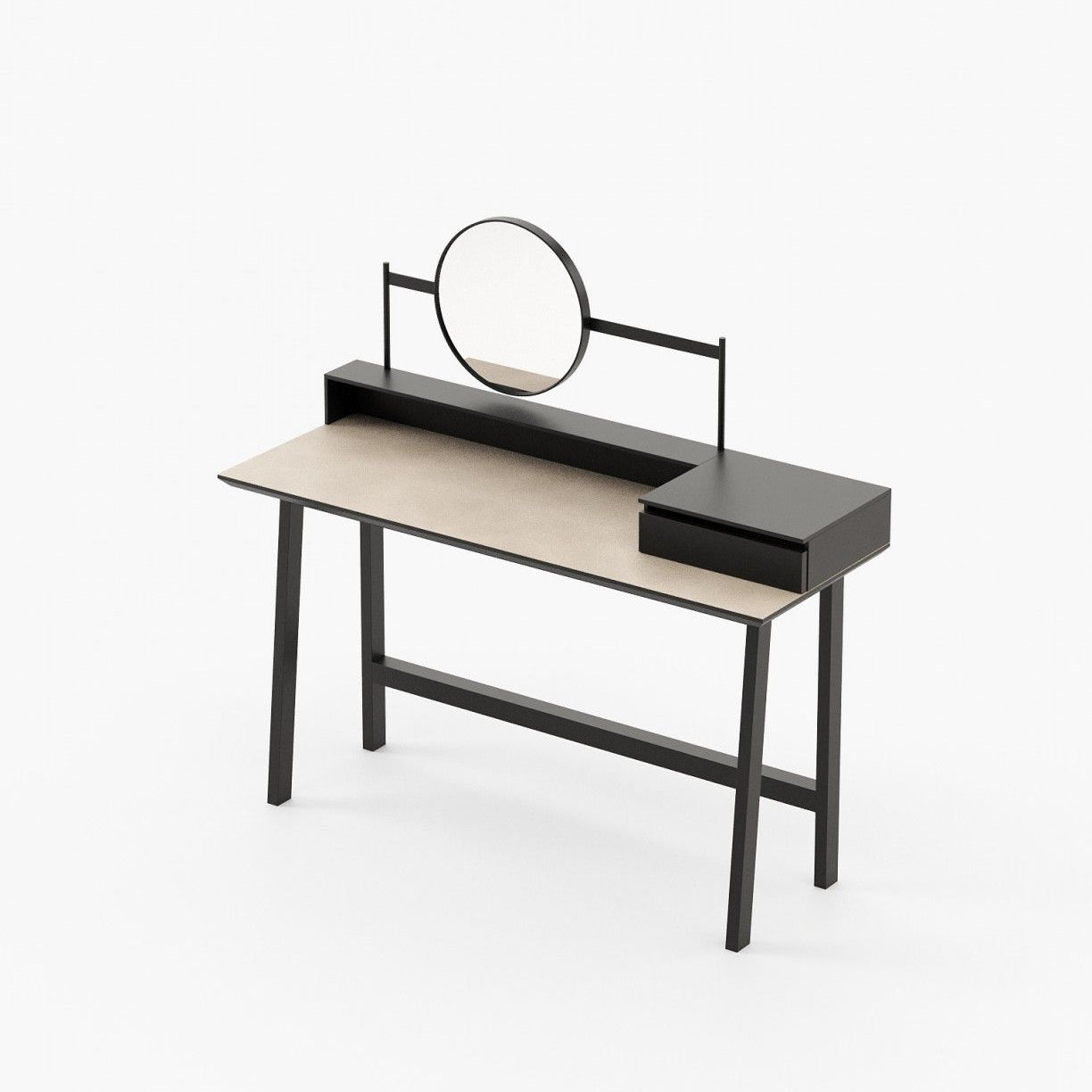 Laskasas MORETON Dressing Table Black Lacquer Matte - Araco Interiors
