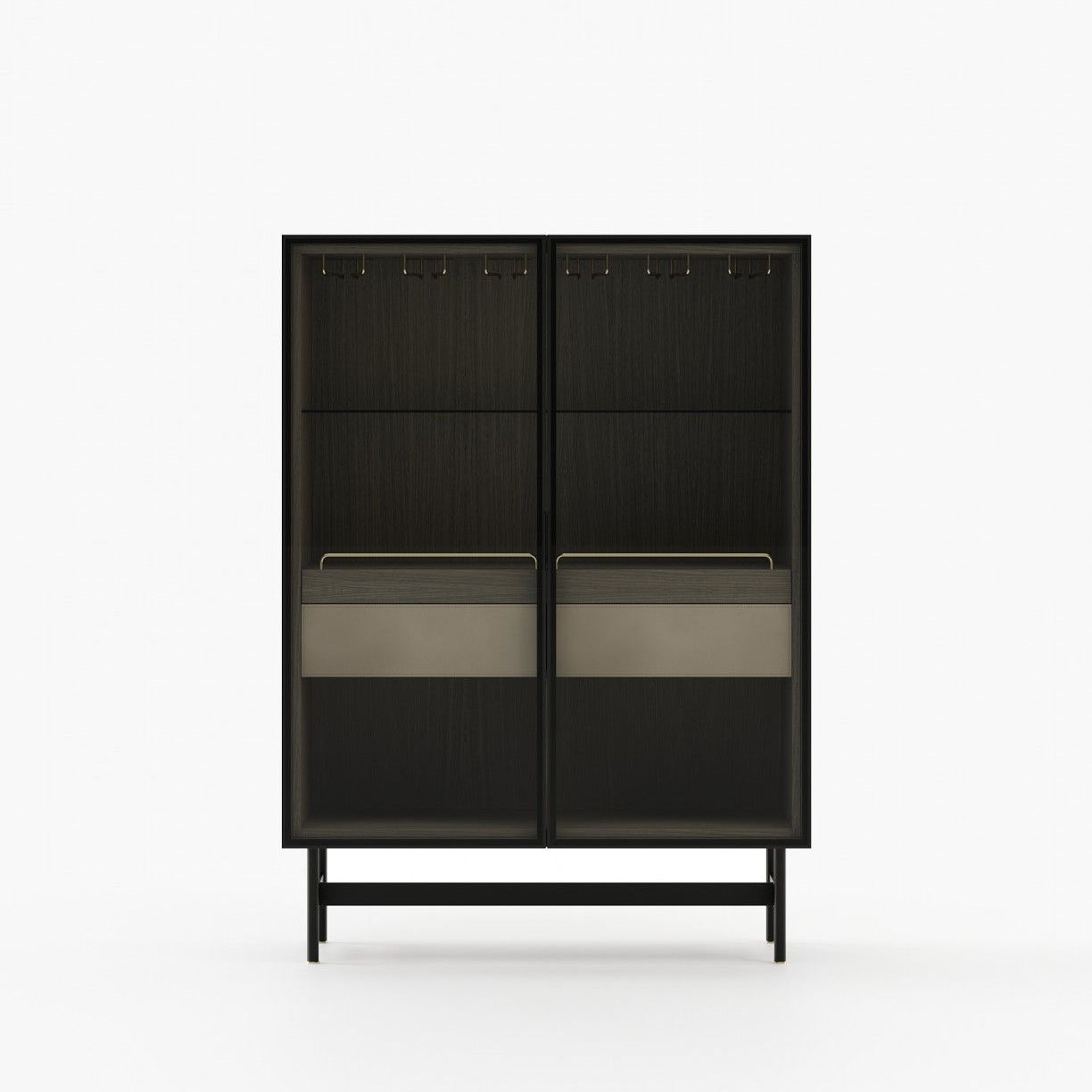 Laskasas MORRISON Bar Cabinet Aged Oak Veneer Matte - Araco Interiors