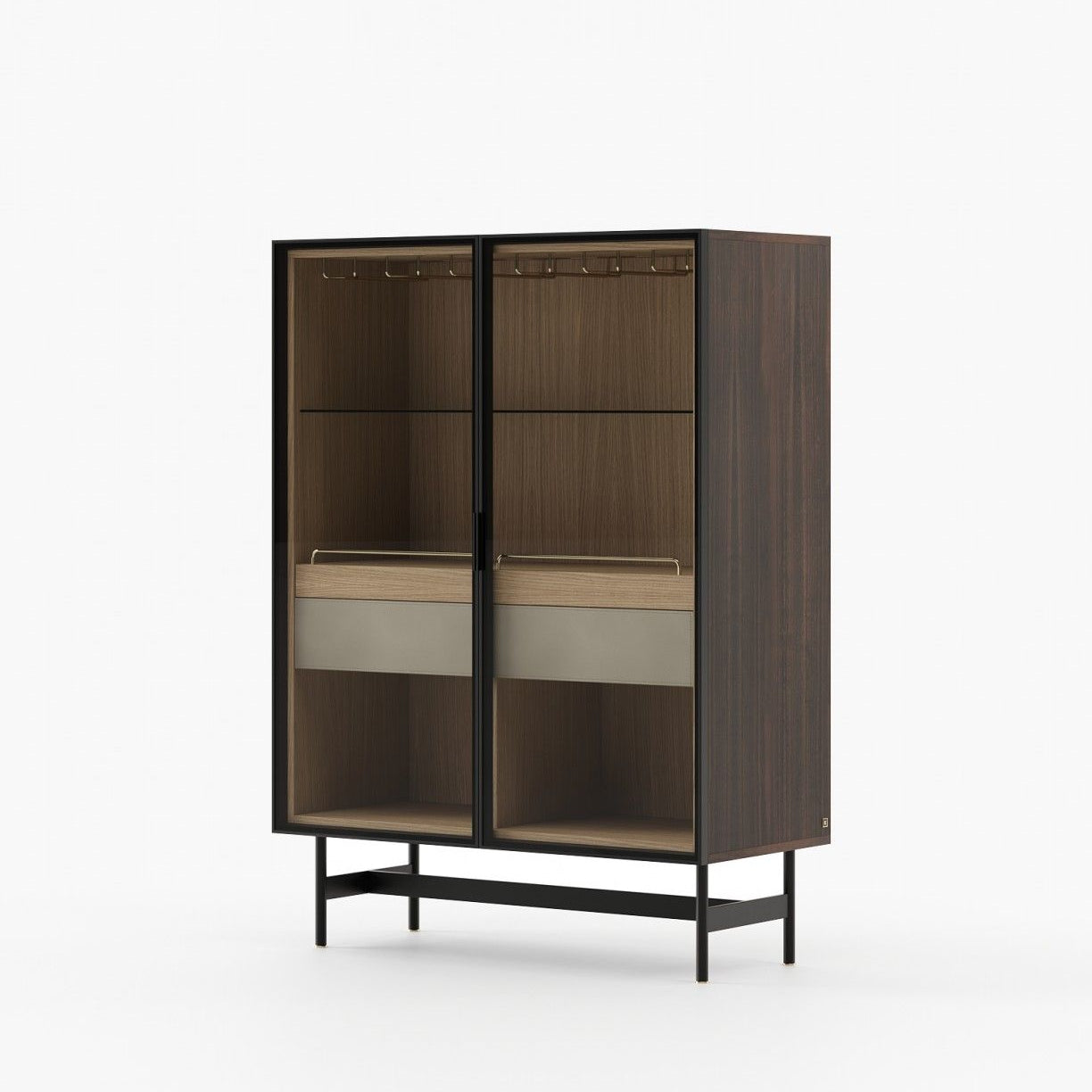 Laskasas MORRISON Bar Cabinet Smoked Eucalyptus Veneer Matte - Araco Interiors