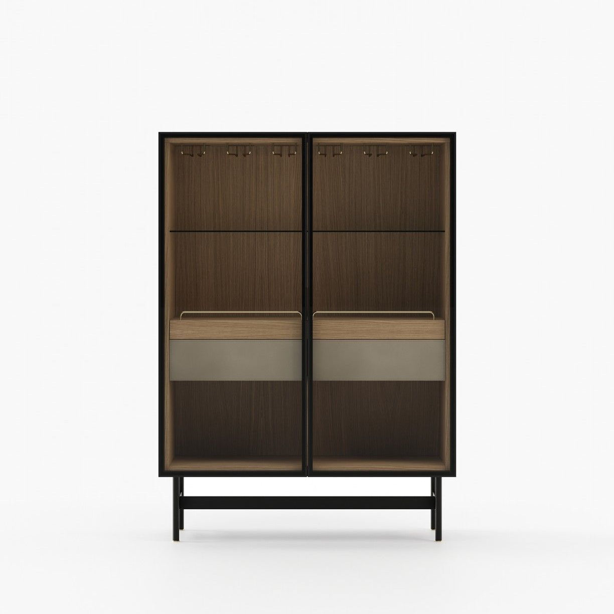 Laskasas MORRISON Bar Cabinet Smoked Eucalyptus Veneer Matte - Araco Interiors