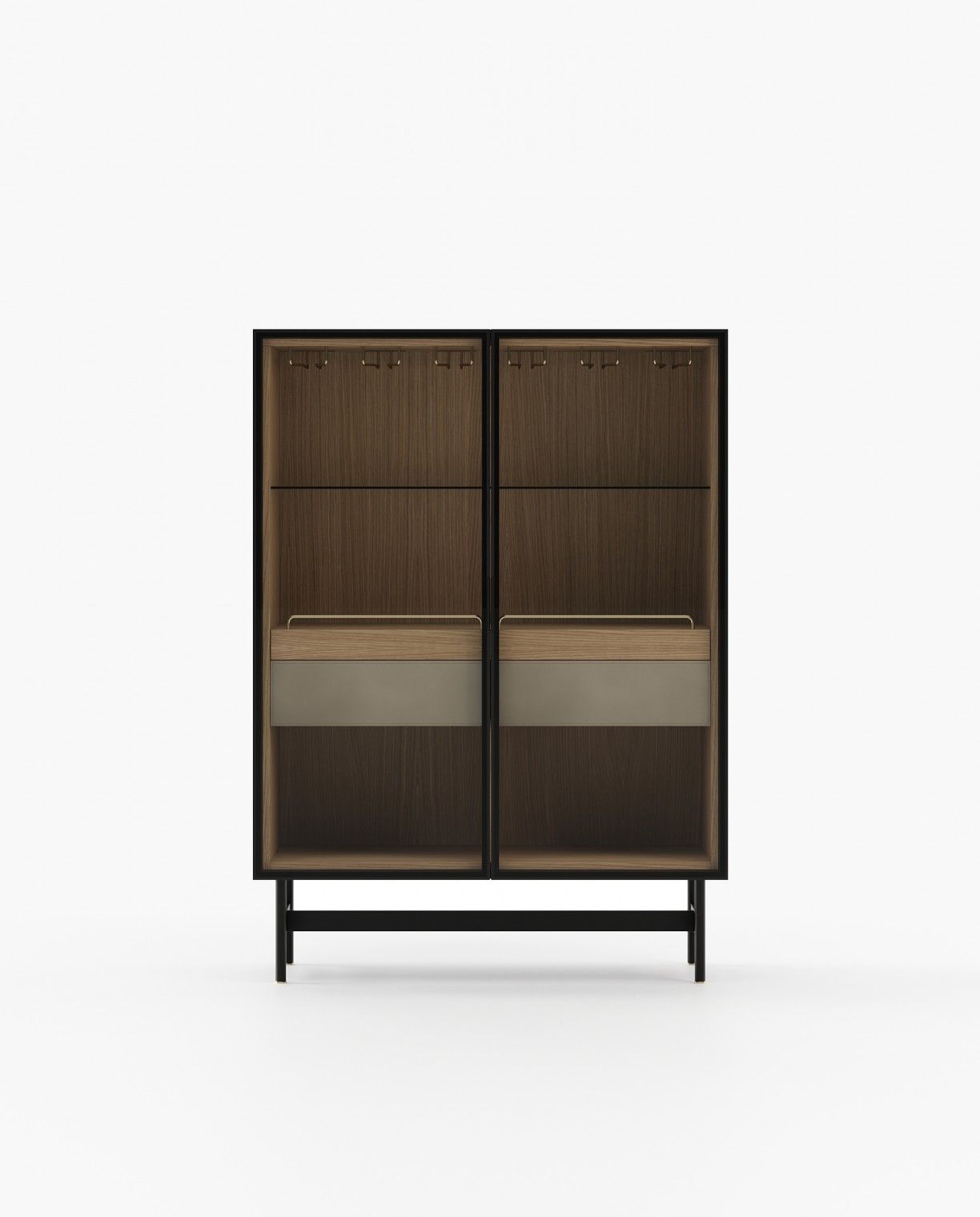 Laskasas MORRISON Bar Cabinet Smoked Eucalyptus Veneer Matte - Araco Interiors
