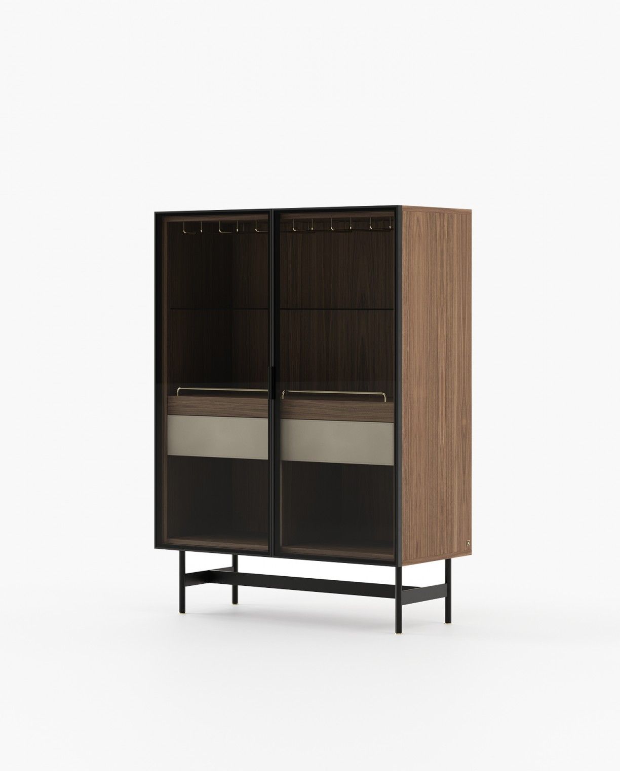 Laskasas MORRISON Bar Cabinet Walnut Veneer Matte - Araco Interiors