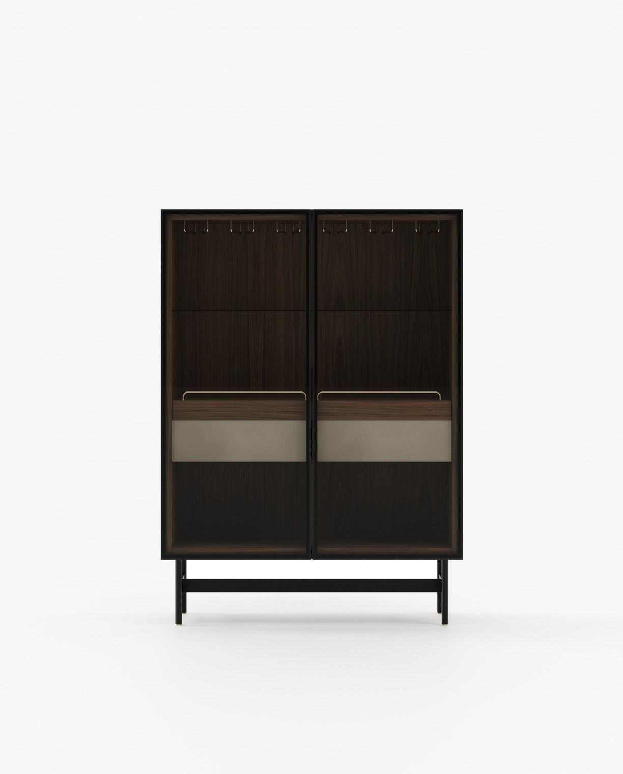 Laskasas MORRISON Bar Cabinet Walnut Veneer Matte - Araco Interiors