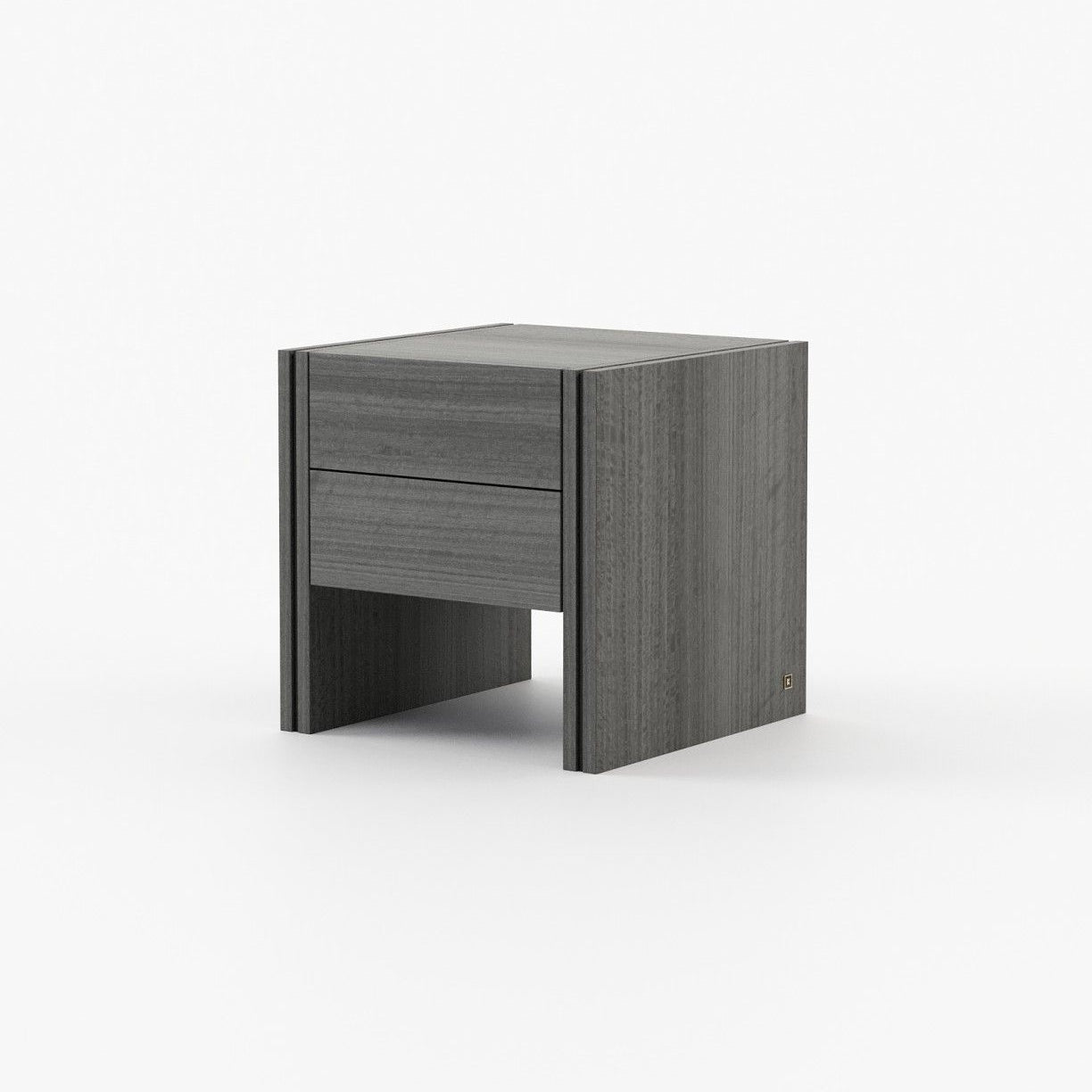Laskasas MUCALA Bedside Cabinet & Table Grey Eucalyptus Veneer Matte - Araco Interiors